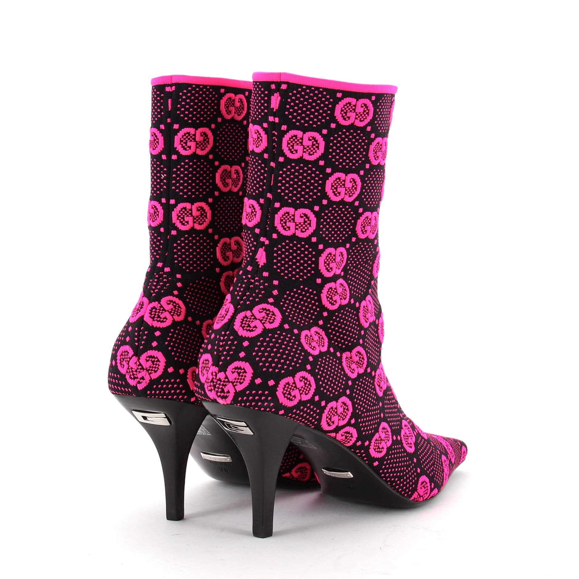 Women's Pointy Toe Sock Boots GG Technical Fabric