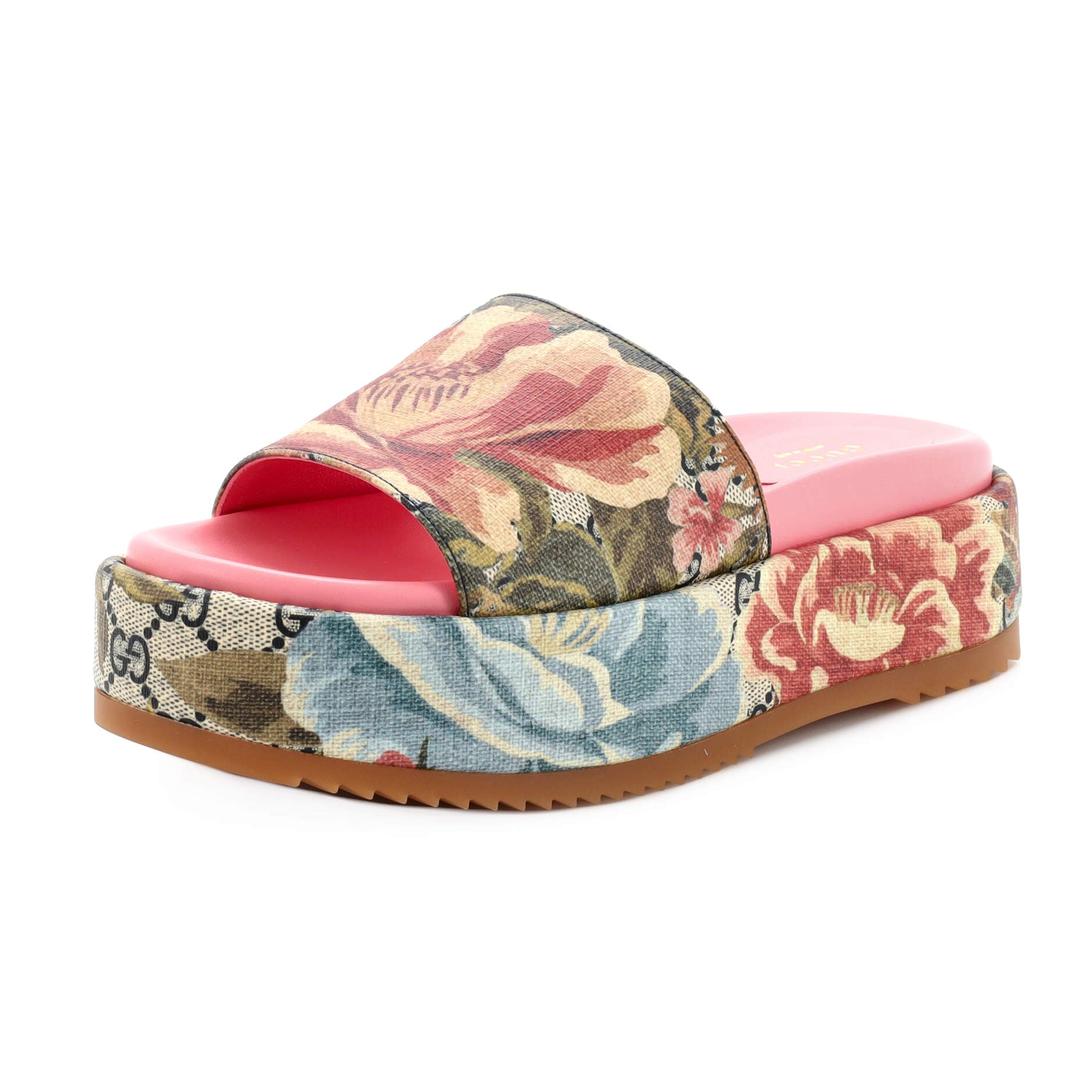 Women's Angelina Platform Slide Sandals Printed GG Coated Canvas