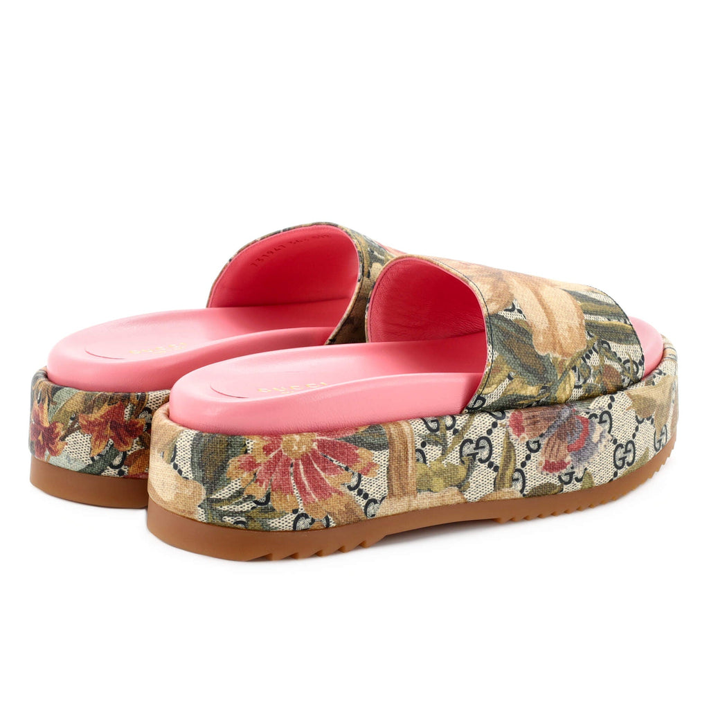 Women's Angelina Platform Slide Sandals Printed GG Coated Canvas
