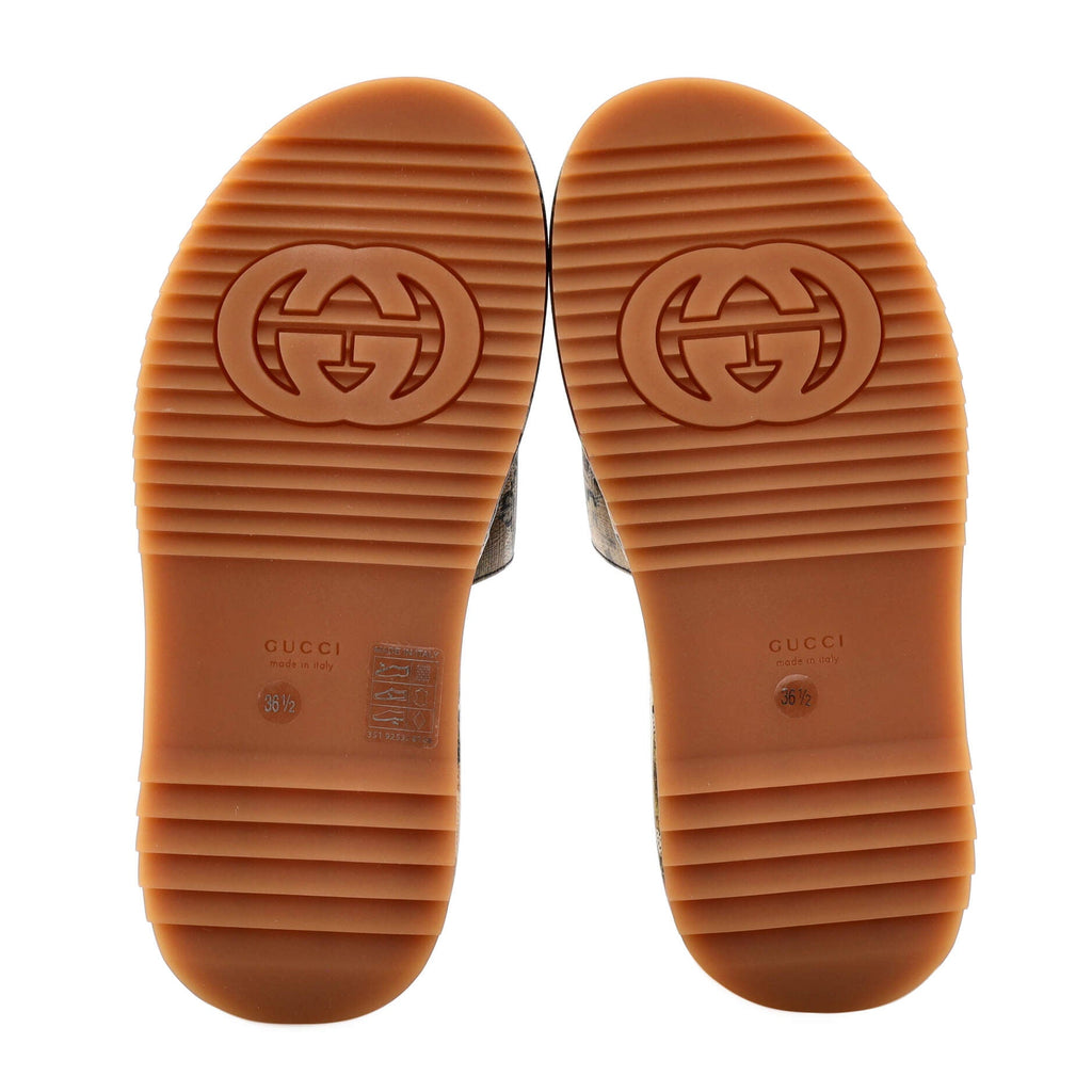 Women's Angelina Platform Slide Sandals Printed GG Coated Canvas