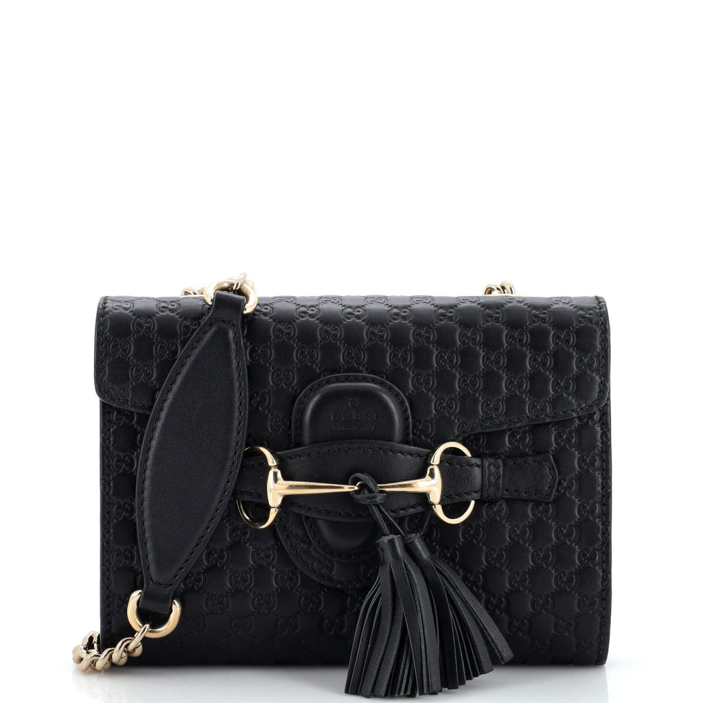 Emily Chain Flap Bag (Outlet) Microguccissima Leather Mini