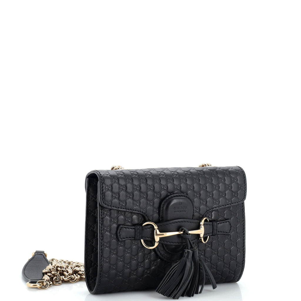 Emily Chain Flap Bag (Outlet) Microguccissima Leather Mini
