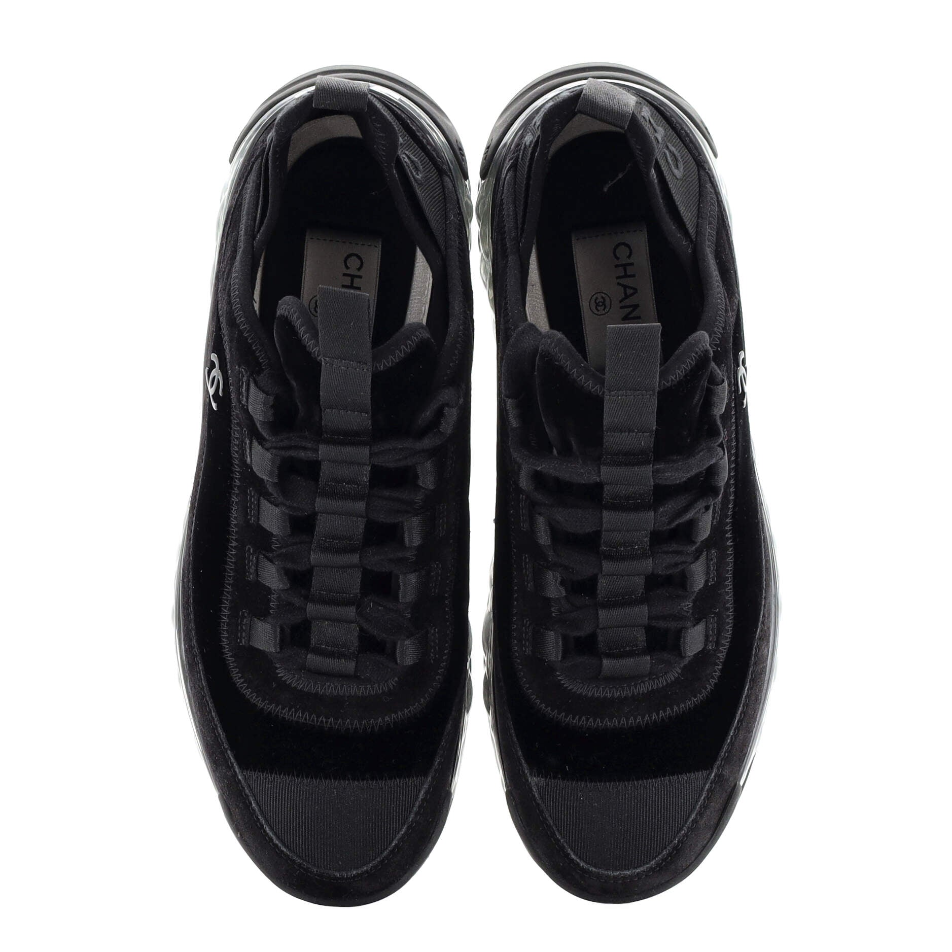 Women's CC Cap Toe Logo Sneakers Suede and Mixed Fibers