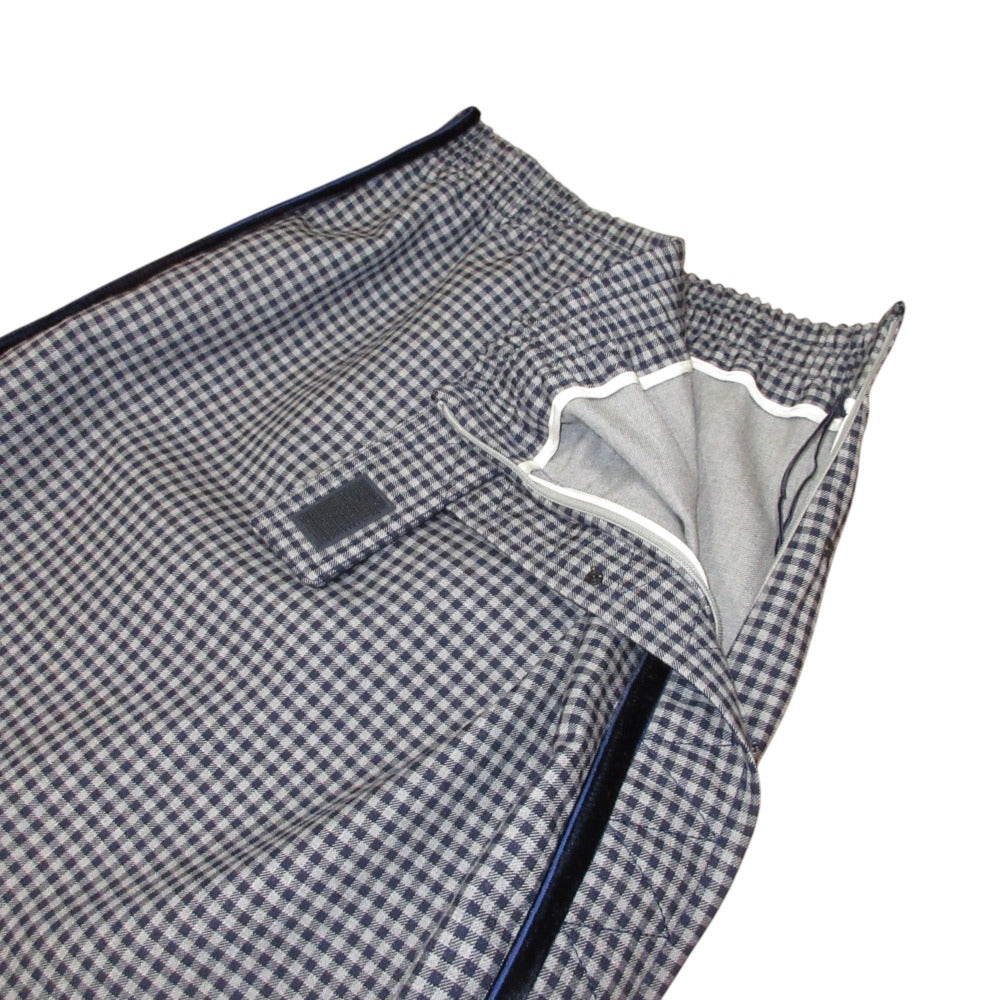 Fendi Velour Stitch Wool Check Skirt