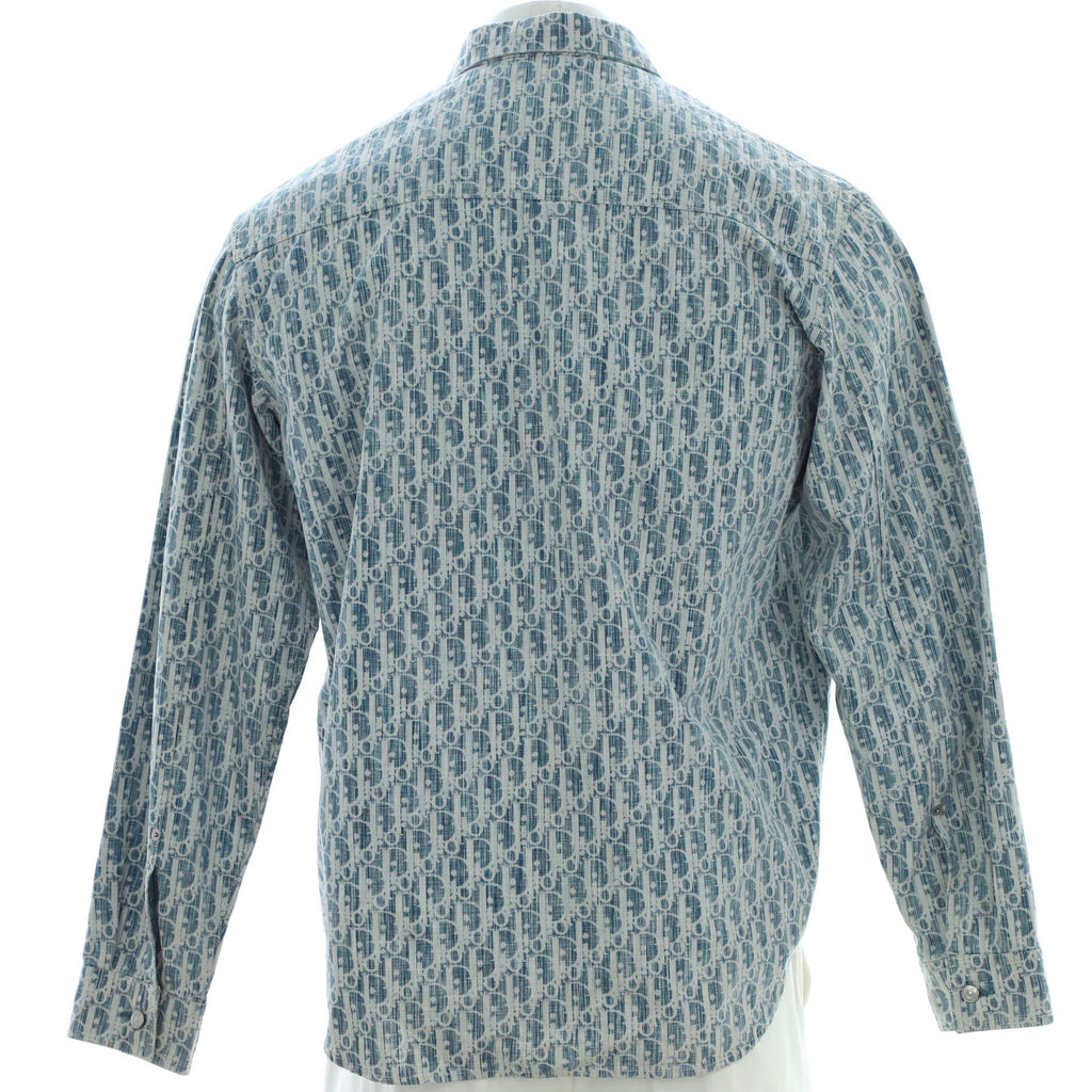 Men's Button Up Overshirt Jacket Oblique Cotton