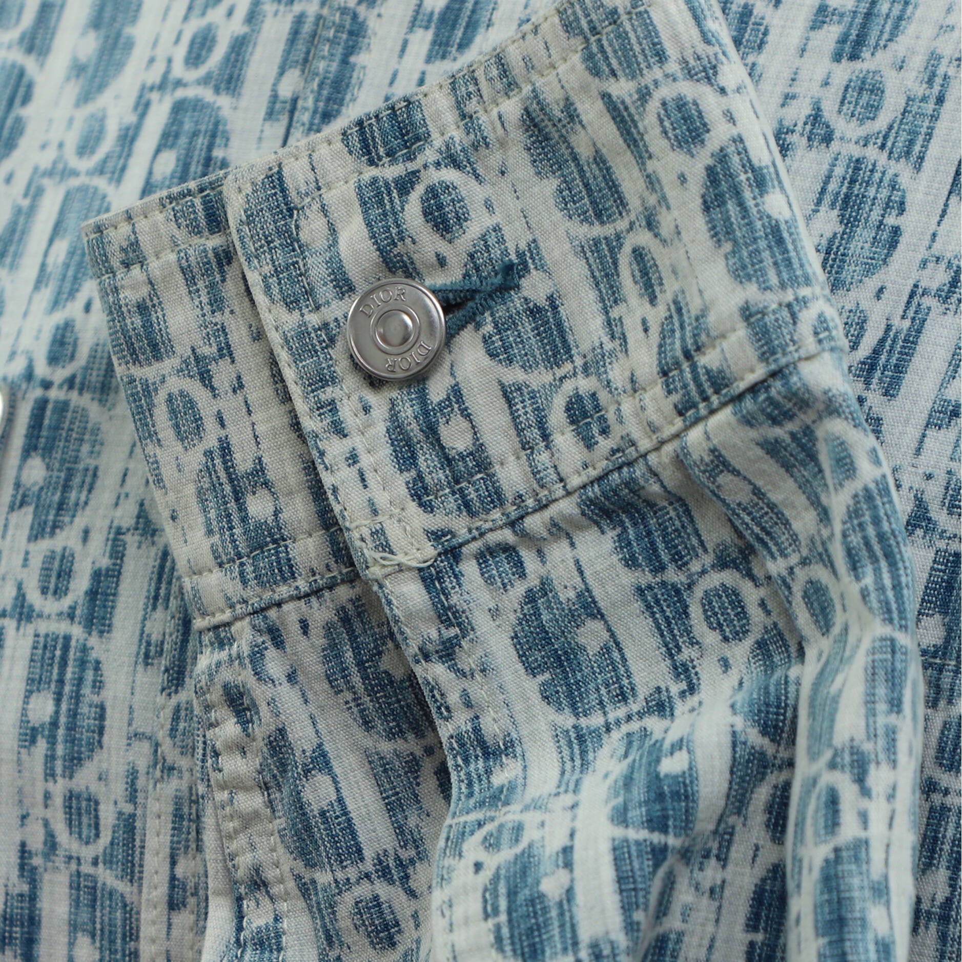 Men's Button Up Overshirt Jacket Oblique Cotton