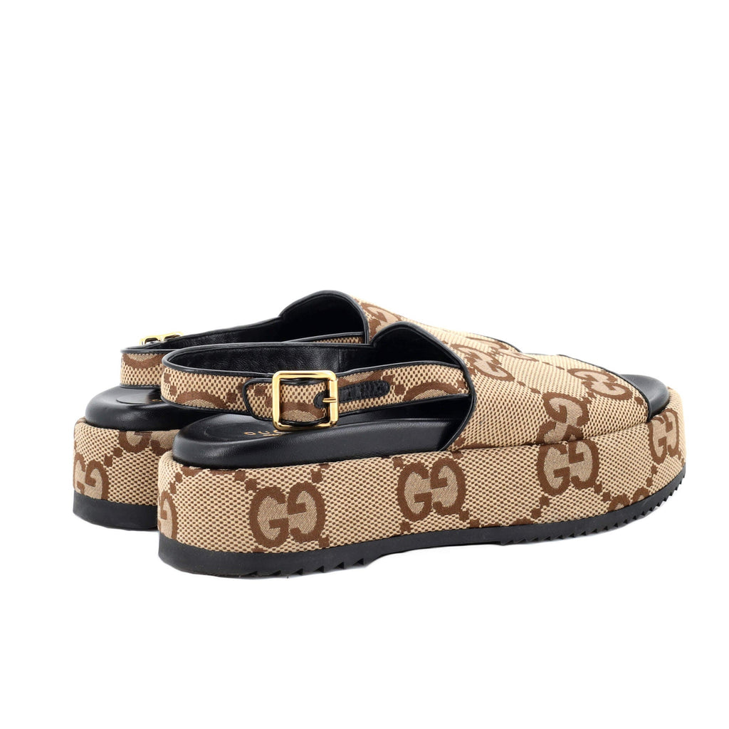 Women's Angelina Platform Slingback Sandals Jumbo GG Canvas