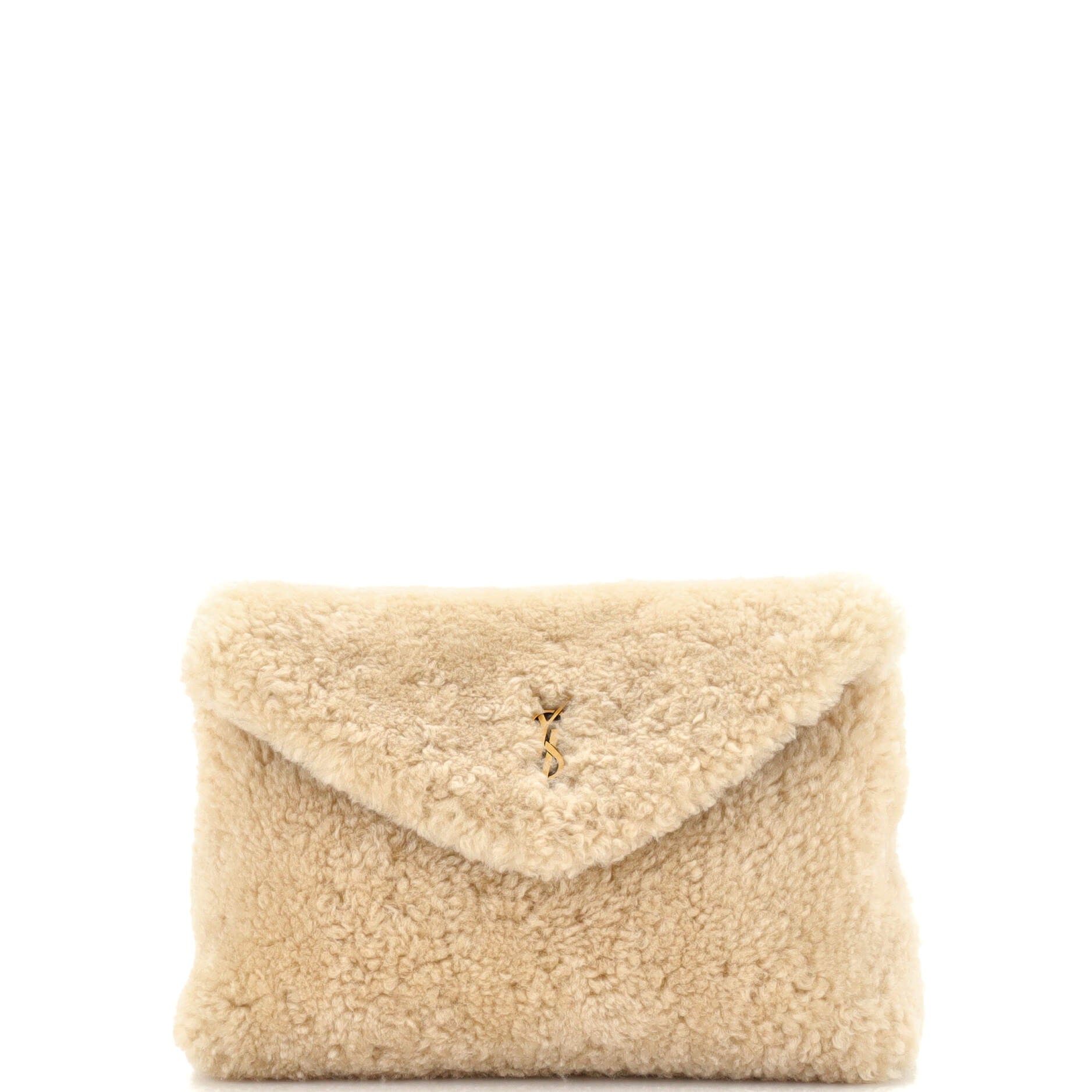 LouLou Puffer Clutch Matelasse Chevron Shearling Small