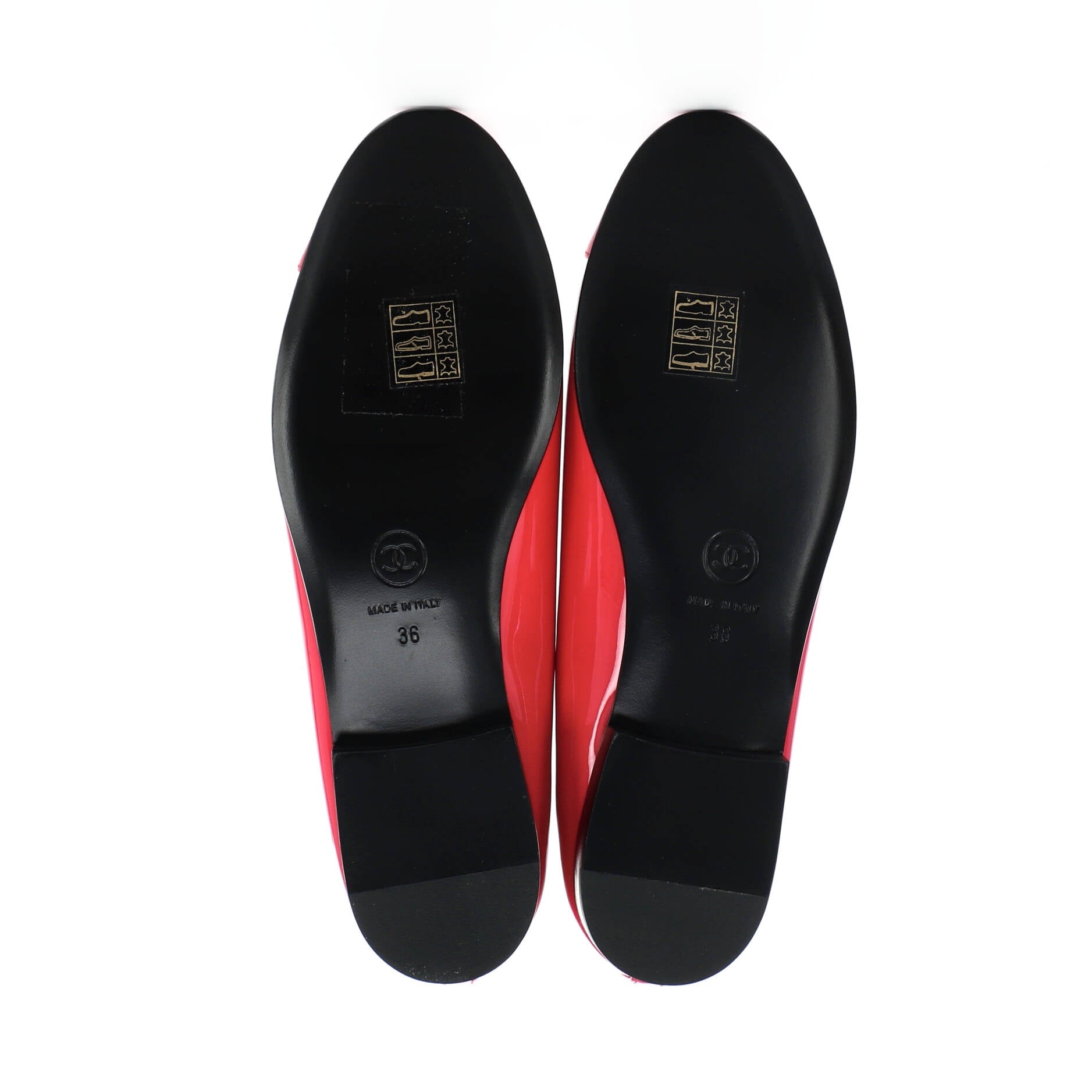 Women's CC Cap Toe Bow Ballerina Flats Patent