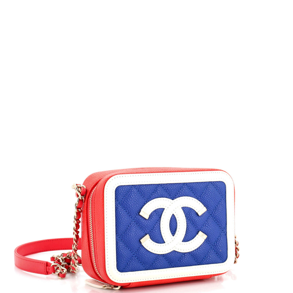 Filigree Vanity Clutch with Chain Quilted Caviar Mini