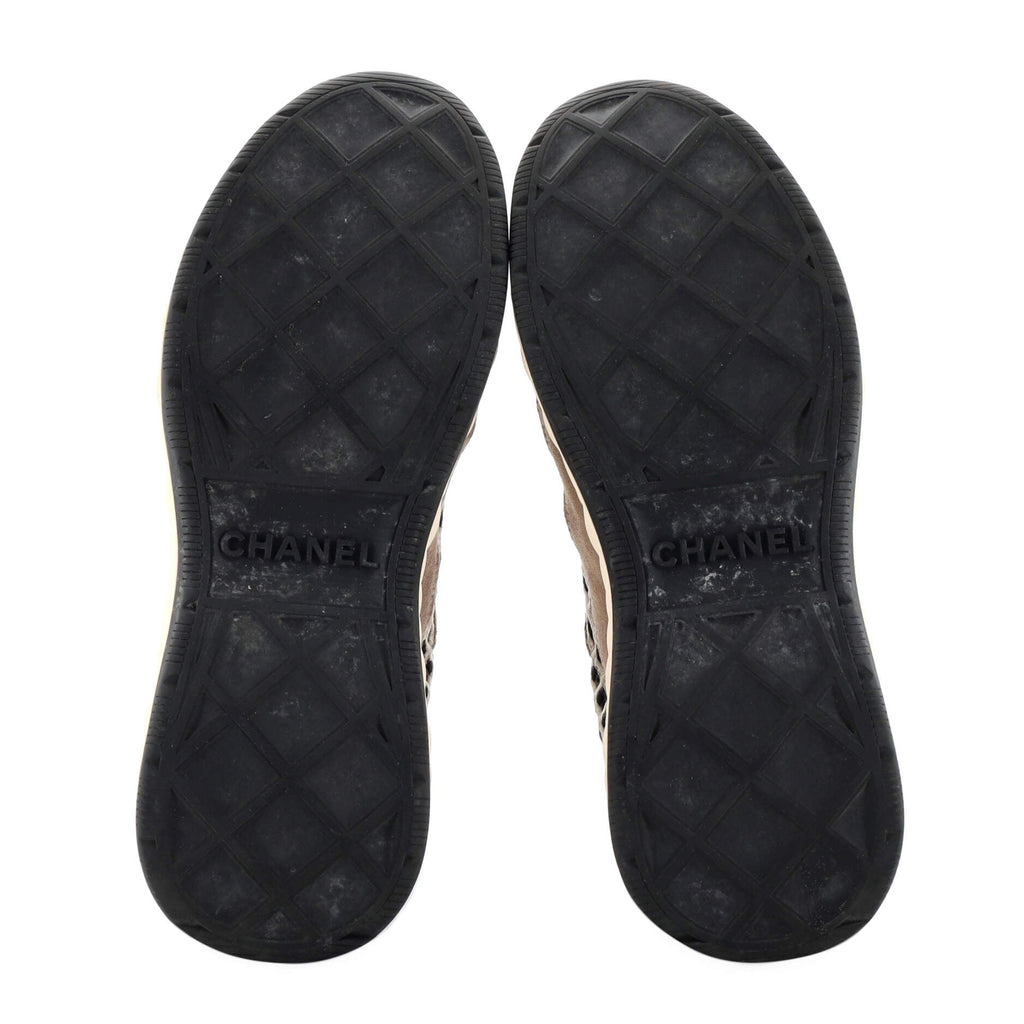 Women's CC Embroidery Sneakers Calfskin and Suede