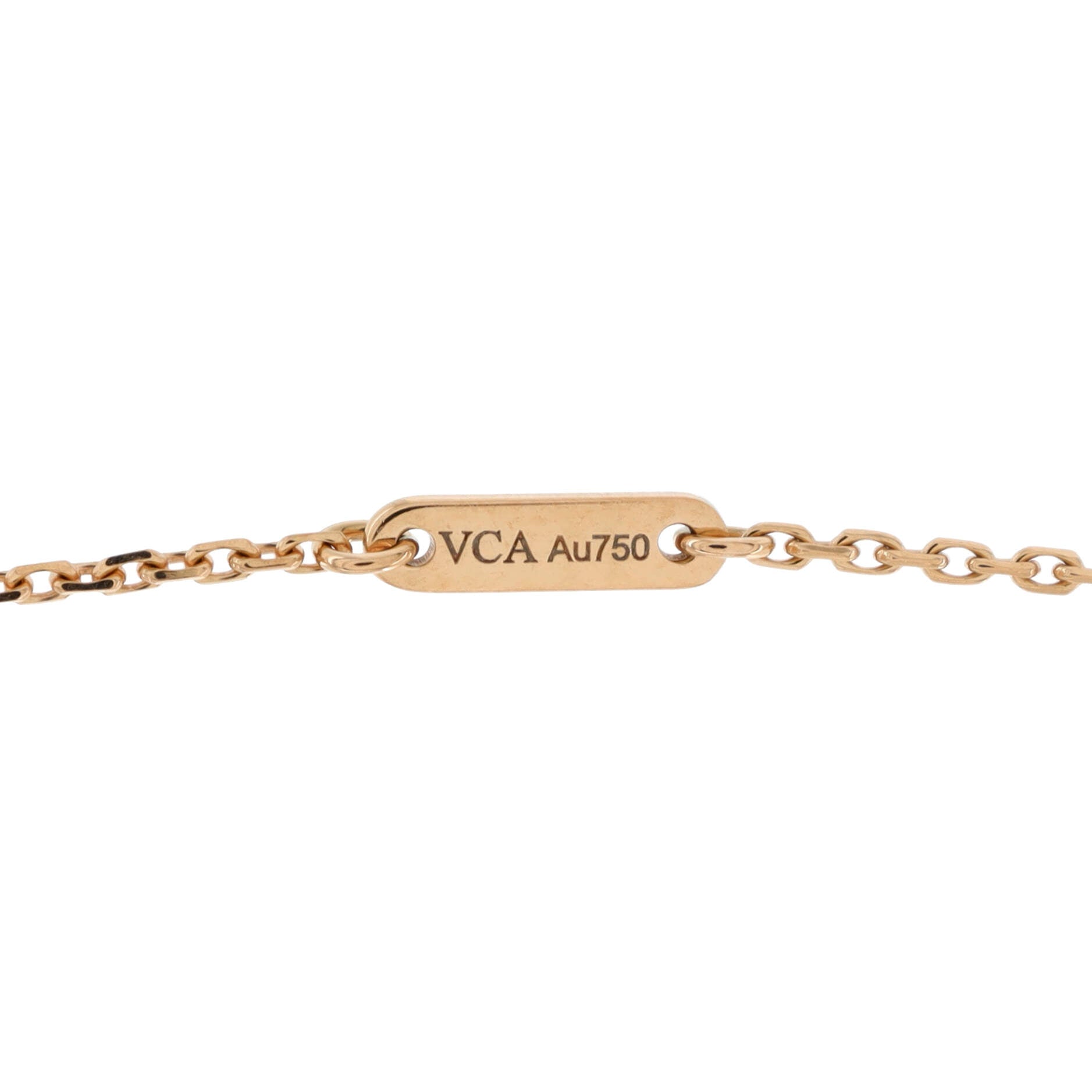 Sweet Alhambra Pendant Necklace 18K Rose Gold and Carnelian