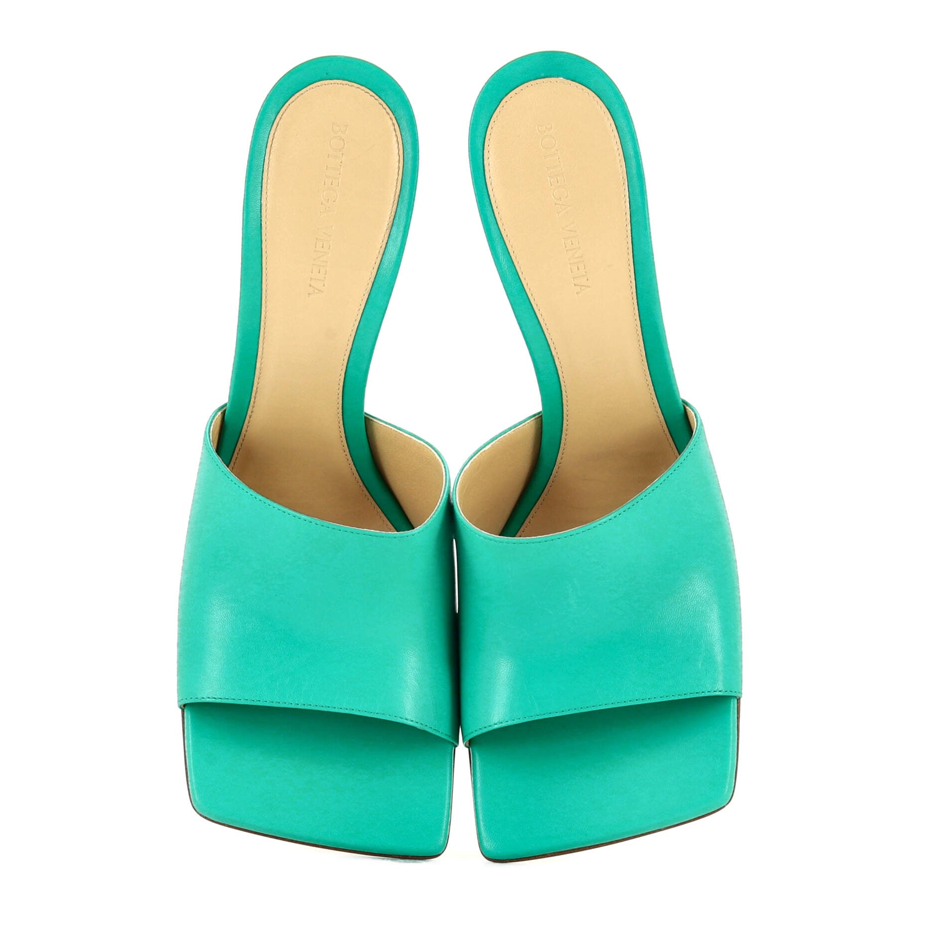 Women's Stretch Mule Heeled Sandals Leather