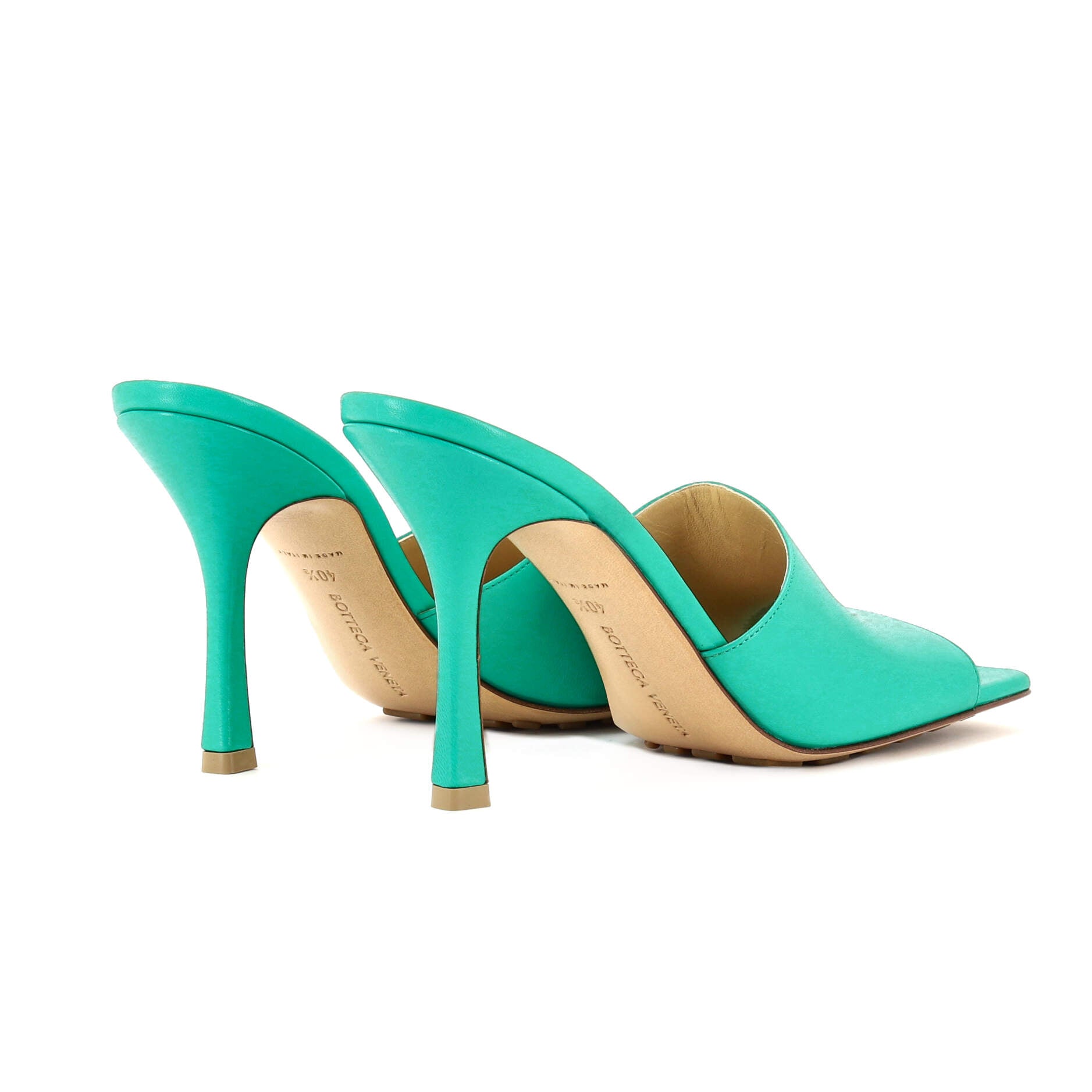 Women's Stretch Mule Heeled Sandals Leather