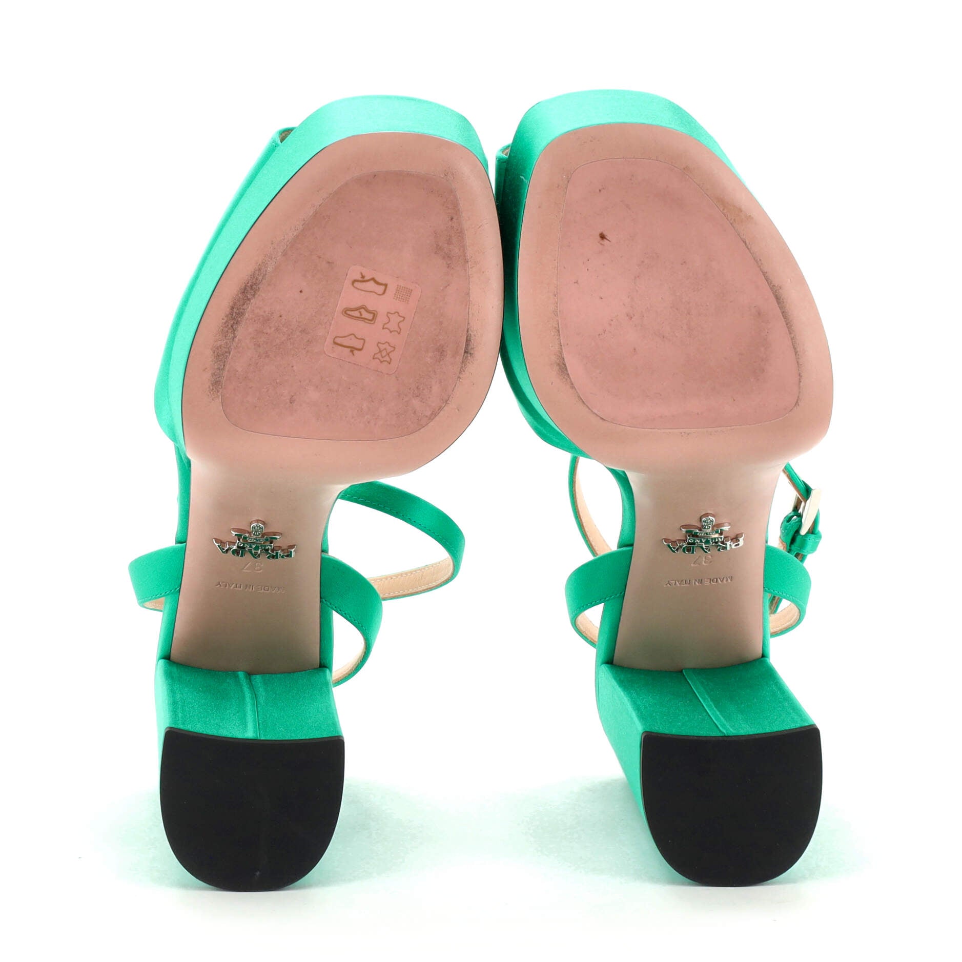 Women's Logo Ankle Strap Platform Sandals Satin
