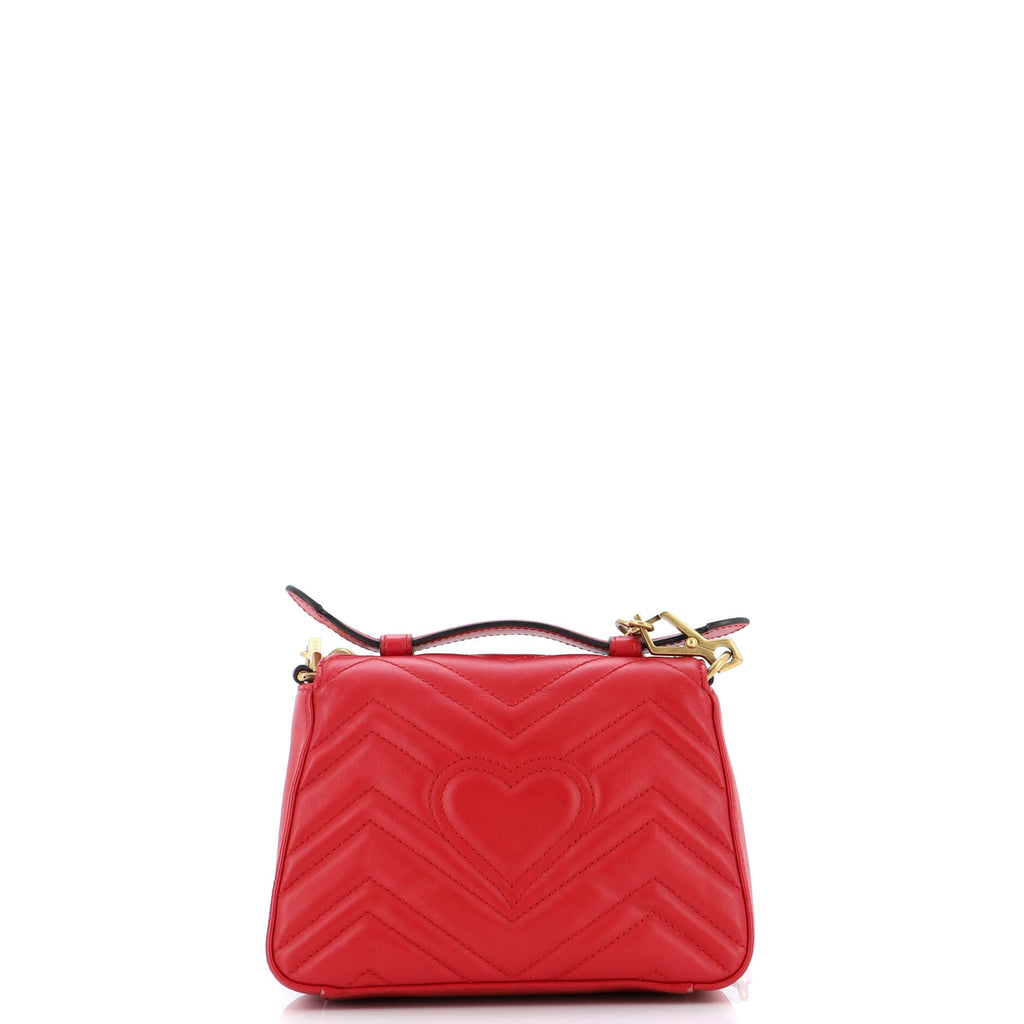 GG Marmont Top Handle Flap Bag Matelasse Leather Mini