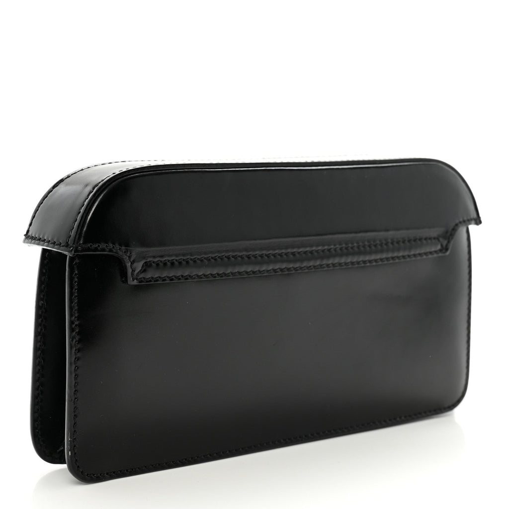 Regent Calfskin Small Lady Lock Briefcase Clutch Black