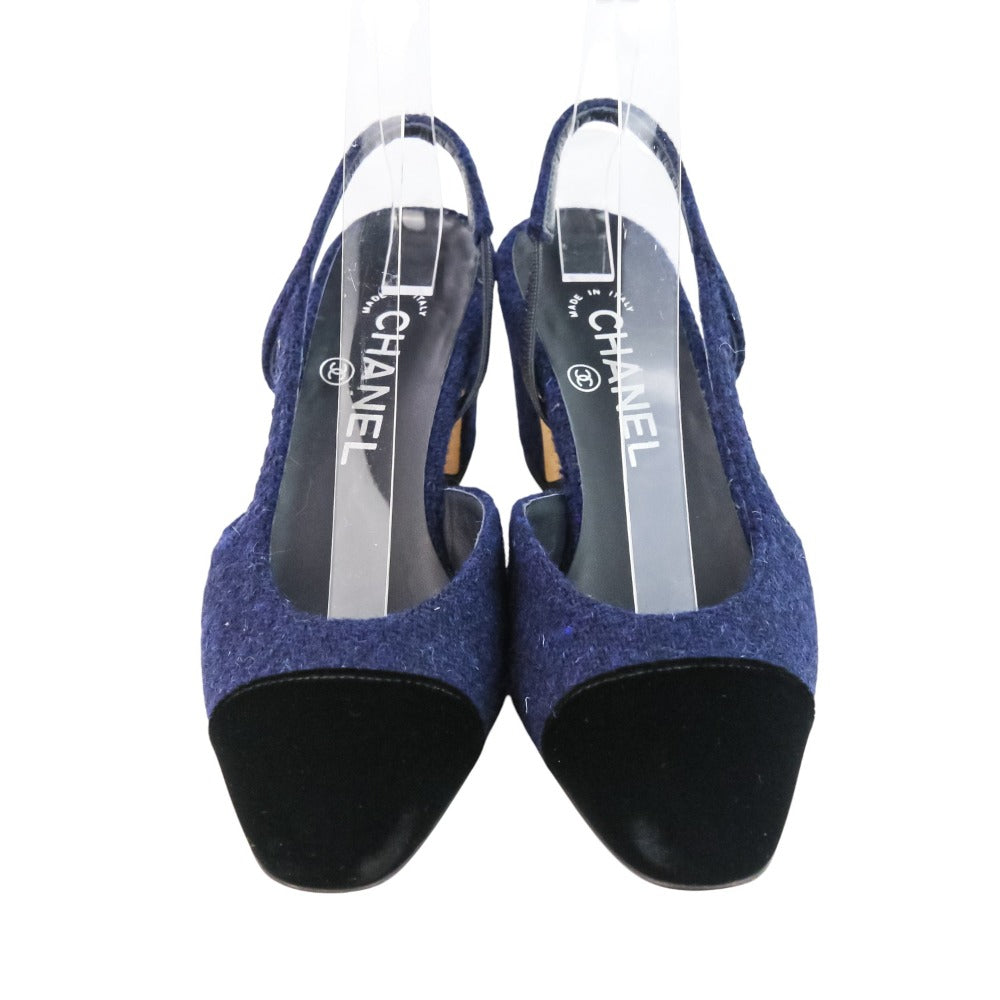 Chanel G31318 Tweed Velvet Pumps