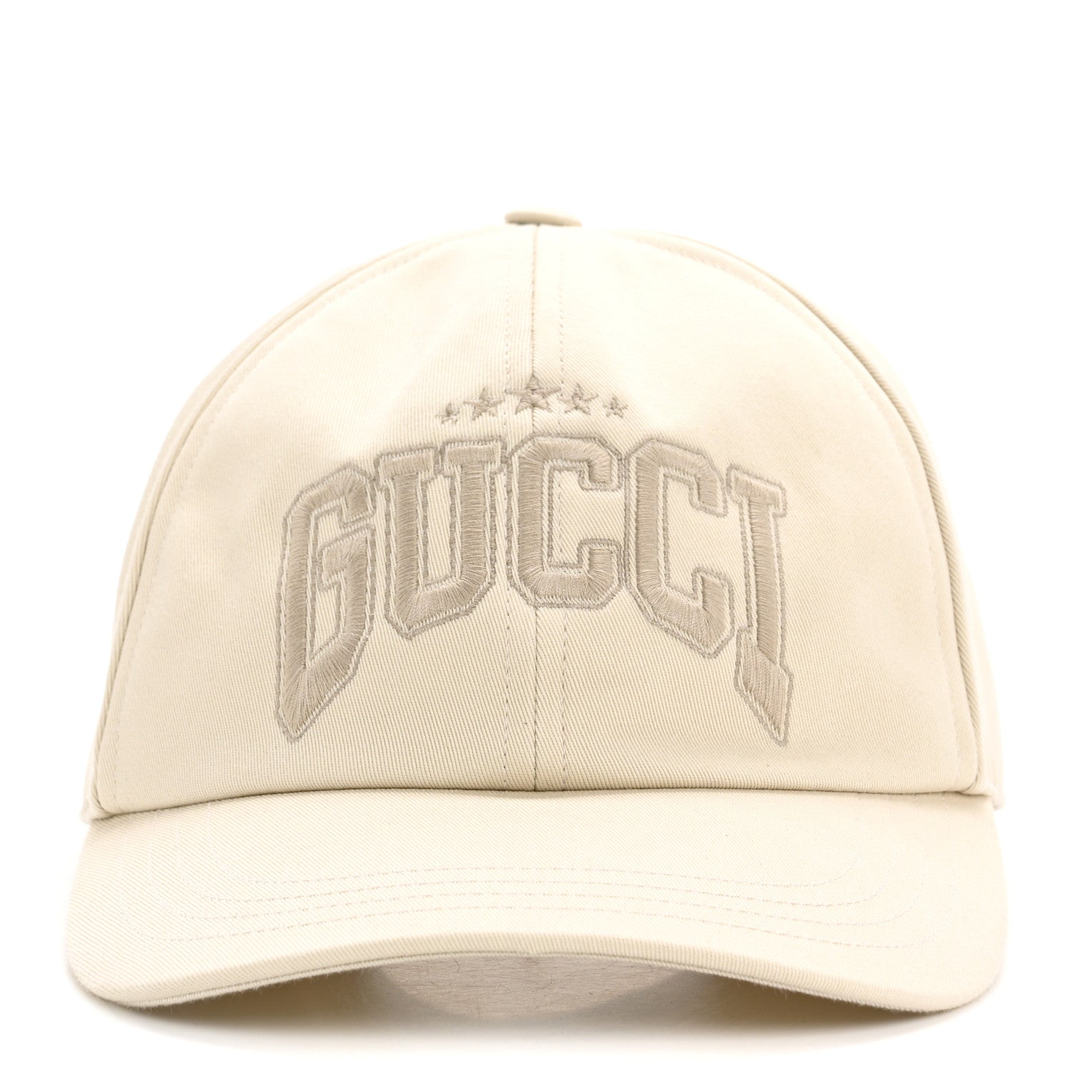 Cotton Embroidered Logo Baseball Hat S Ivory