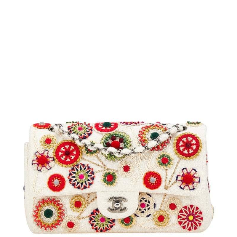 Chanel Coco Mark Double Flap Matelassé Cotton 2way Bag