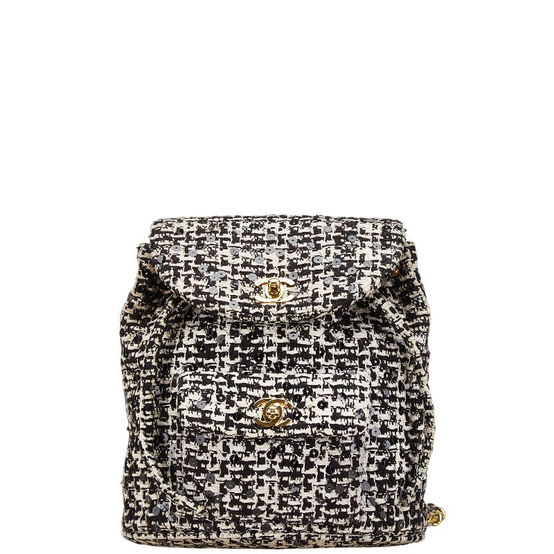 Chanel Coco Mark Matelassé Tweed Backpack