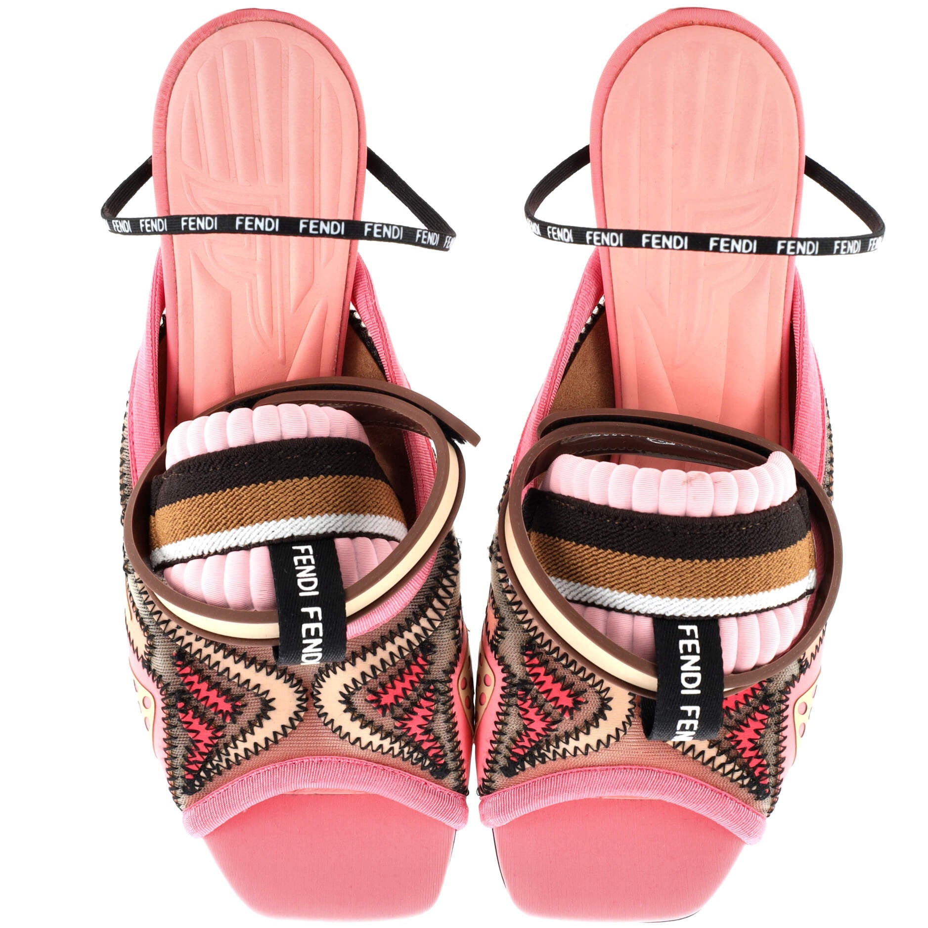 Women's FFreedom Peep Toe Heeled Sandals Mesh with Neoprene