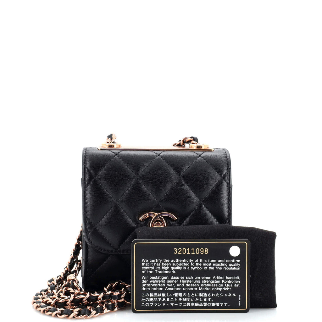 Trendy CC Clutch with Chain Quilted Lambskin Small