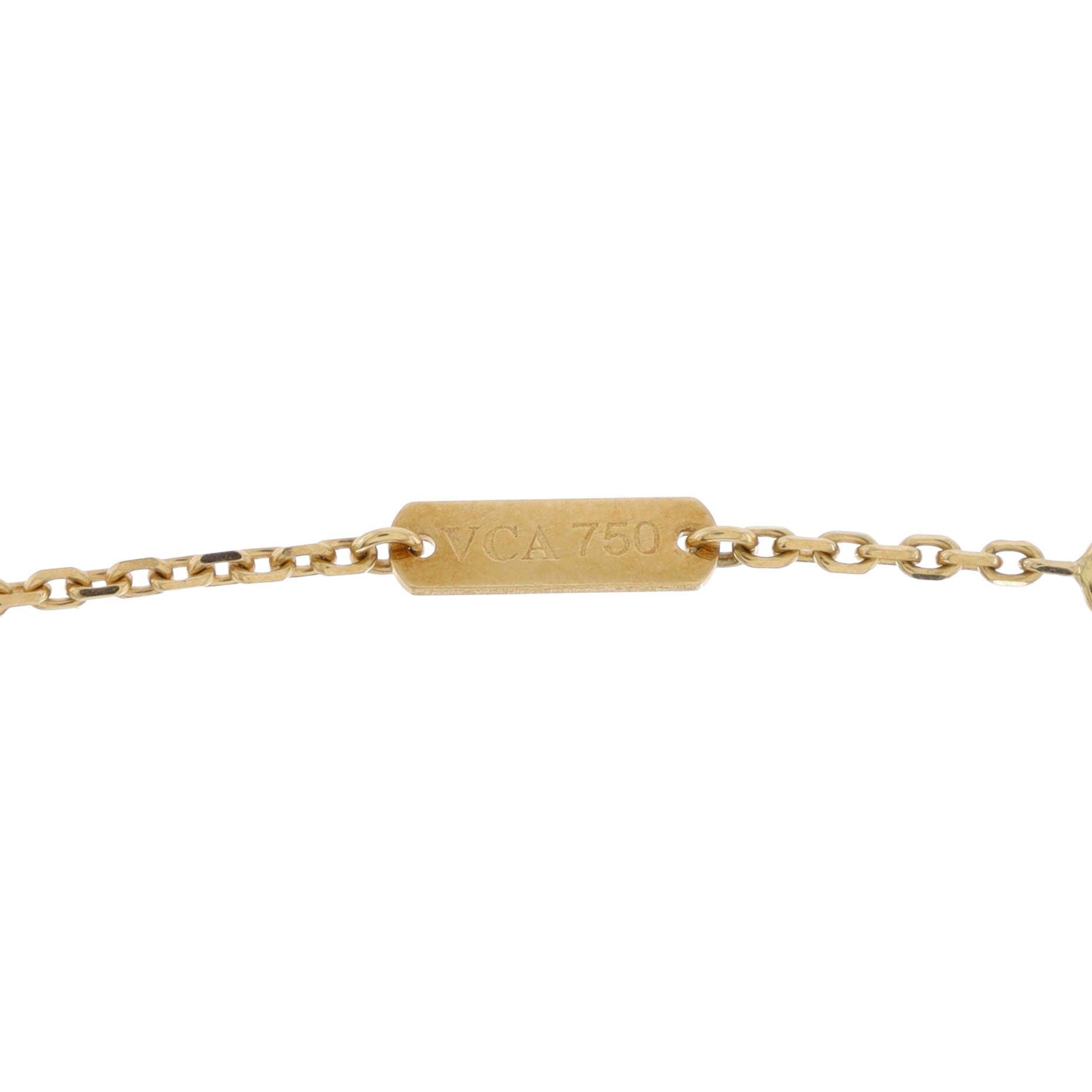 Vintage Alhambra Pendant Necklace 18K Yellow Gold and Carnelian