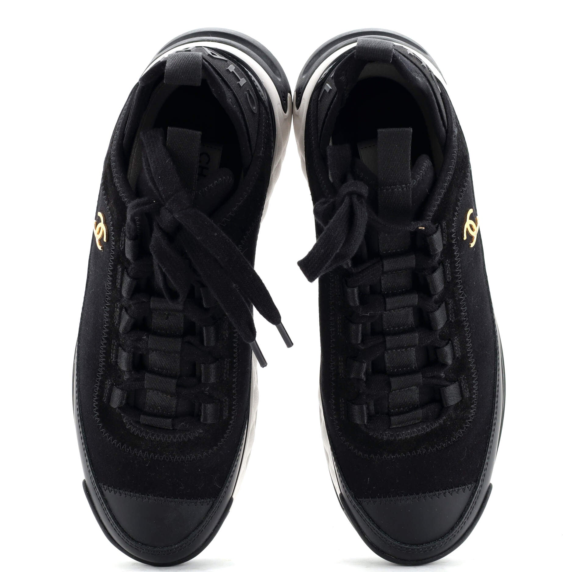 Women's CC Cap Toe Logo Sneakers Suede and Mixed Fibers