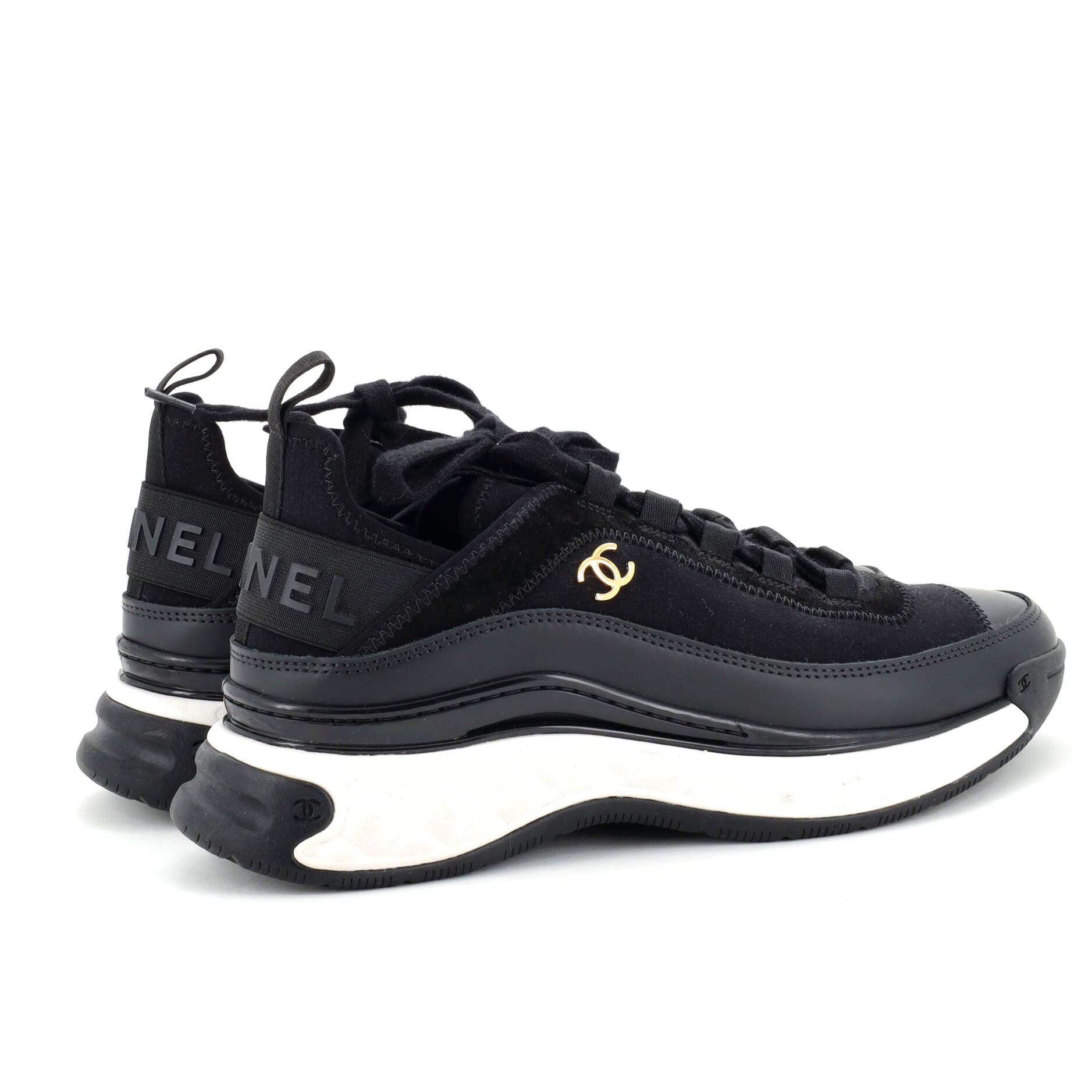 Women's CC Cap Toe Logo Sneakers Suede and Mixed Fibers