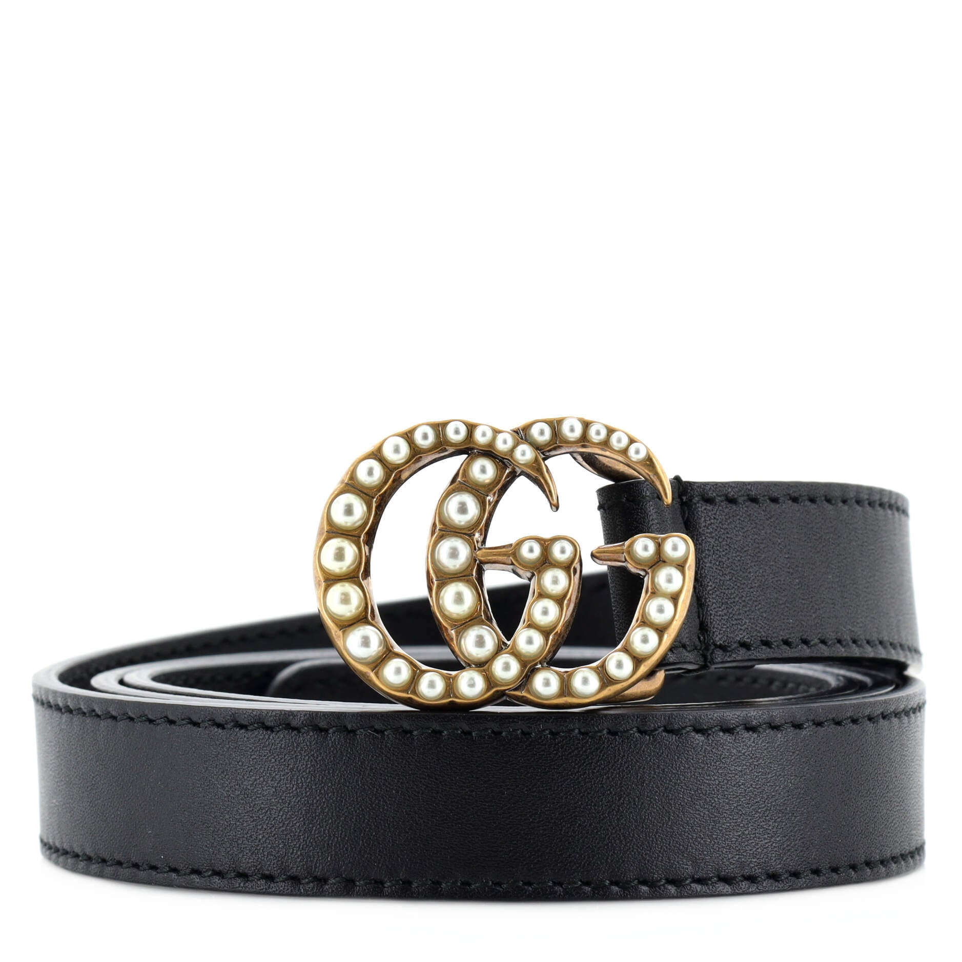 Pearly GG Marmont Belt Leather Thin 85