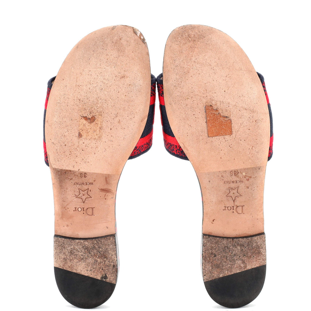 Women's Dway Flat Sandals Embroidered Canvas
