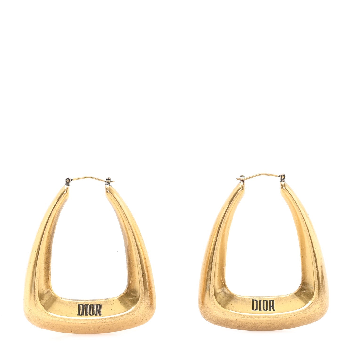 Metal DIOR Hoop Earrings Gold