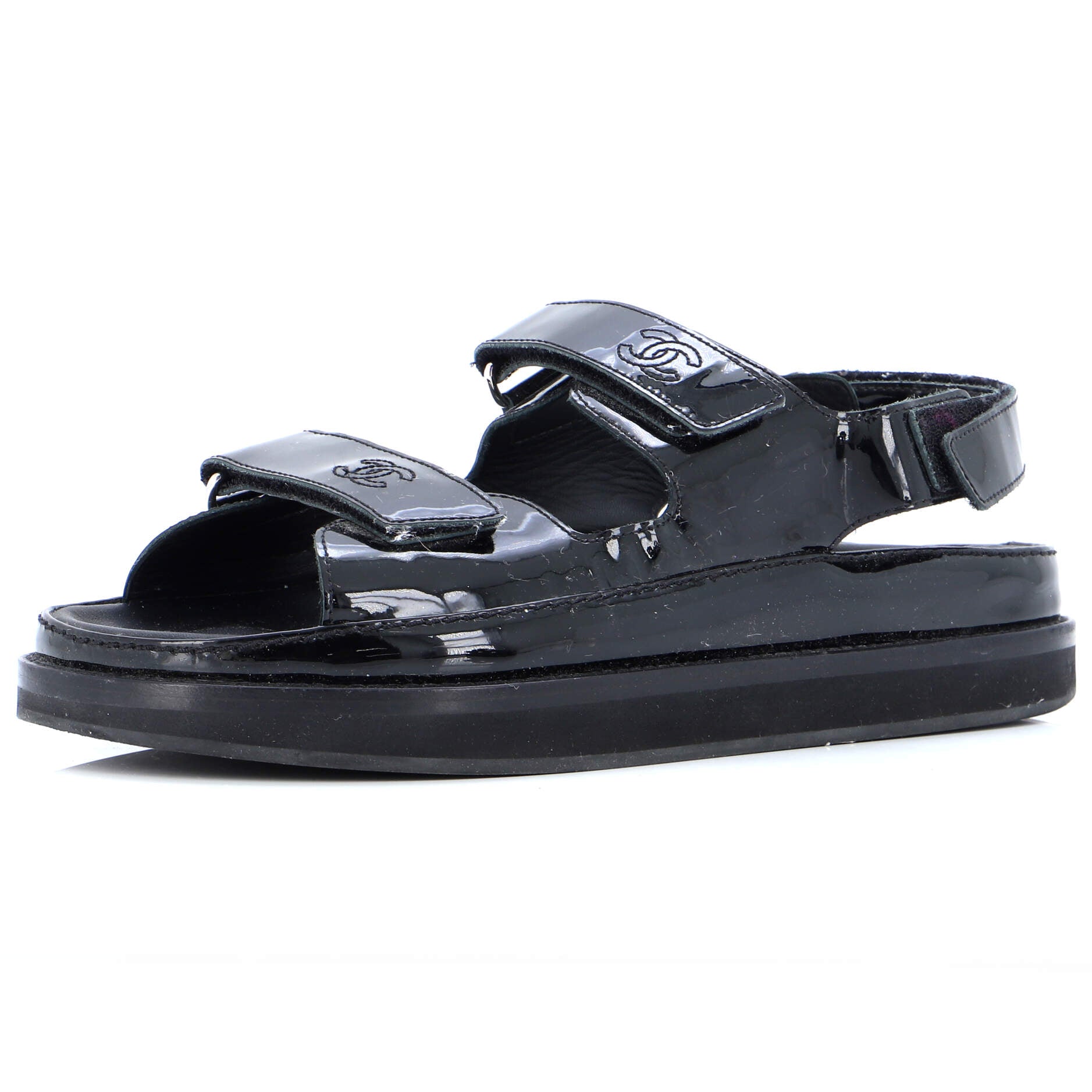 Women's Velcro Dad Sandals Patent