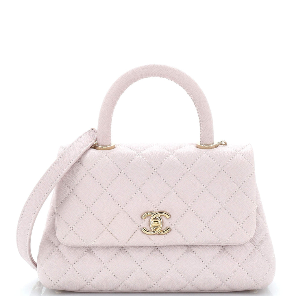 Coco Top Handle Bag Quilted Caviar Mini