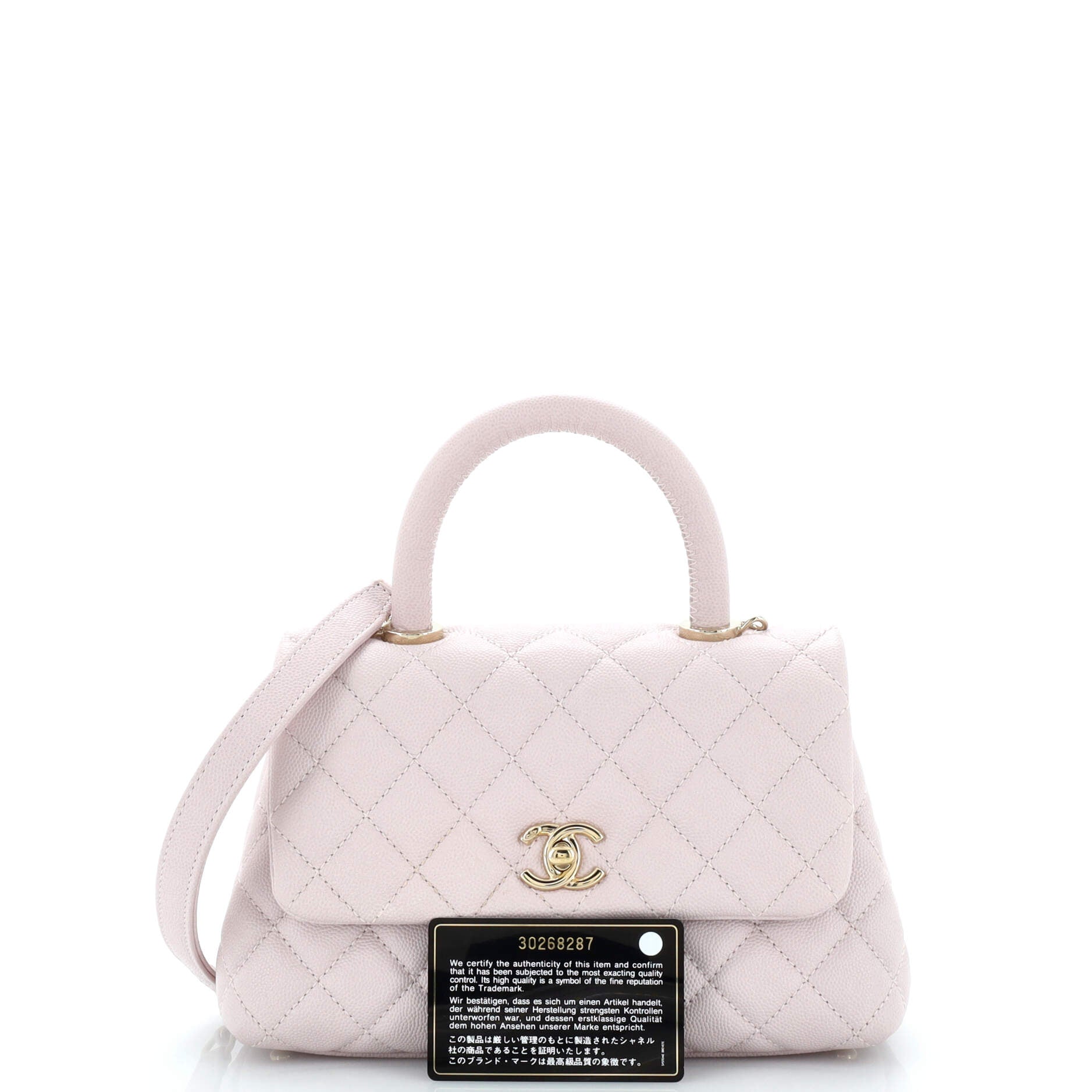 Coco Top Handle Bag Quilted Caviar Mini