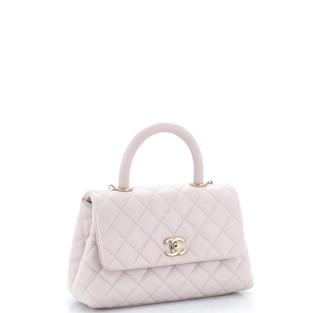 Coco Top Handle Bag Quilted Caviar Mini