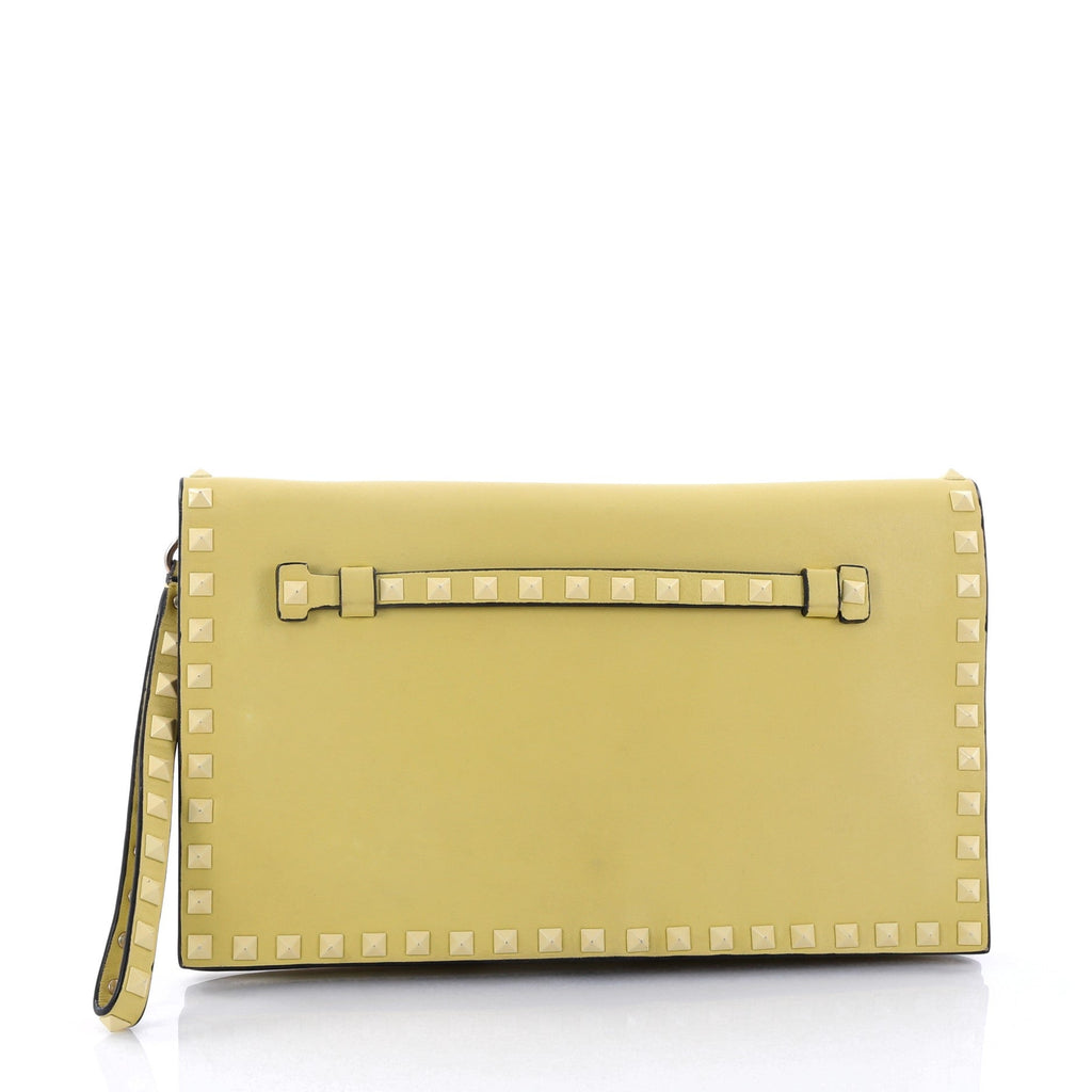 Rockstud Flap Clutch Leather