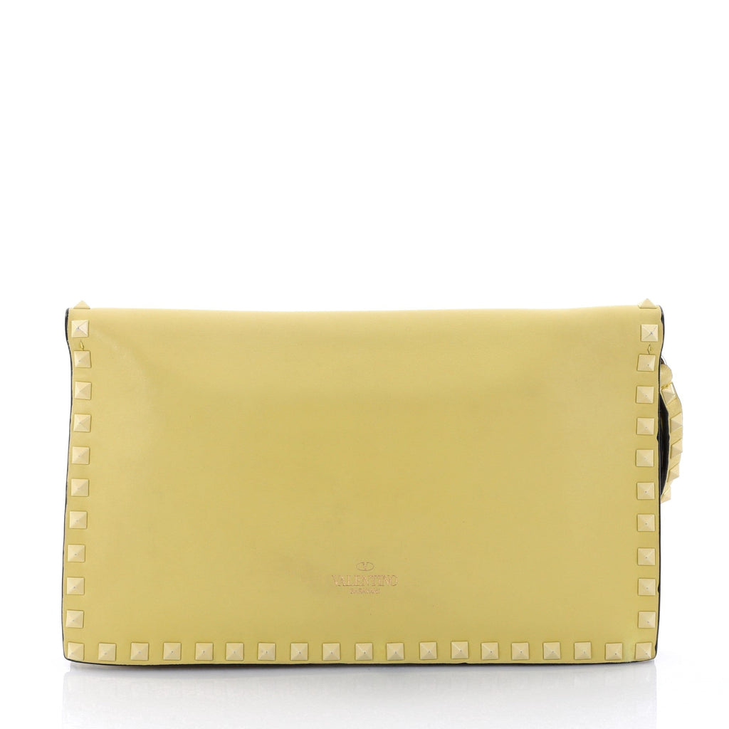 Rockstud Flap Clutch Leather