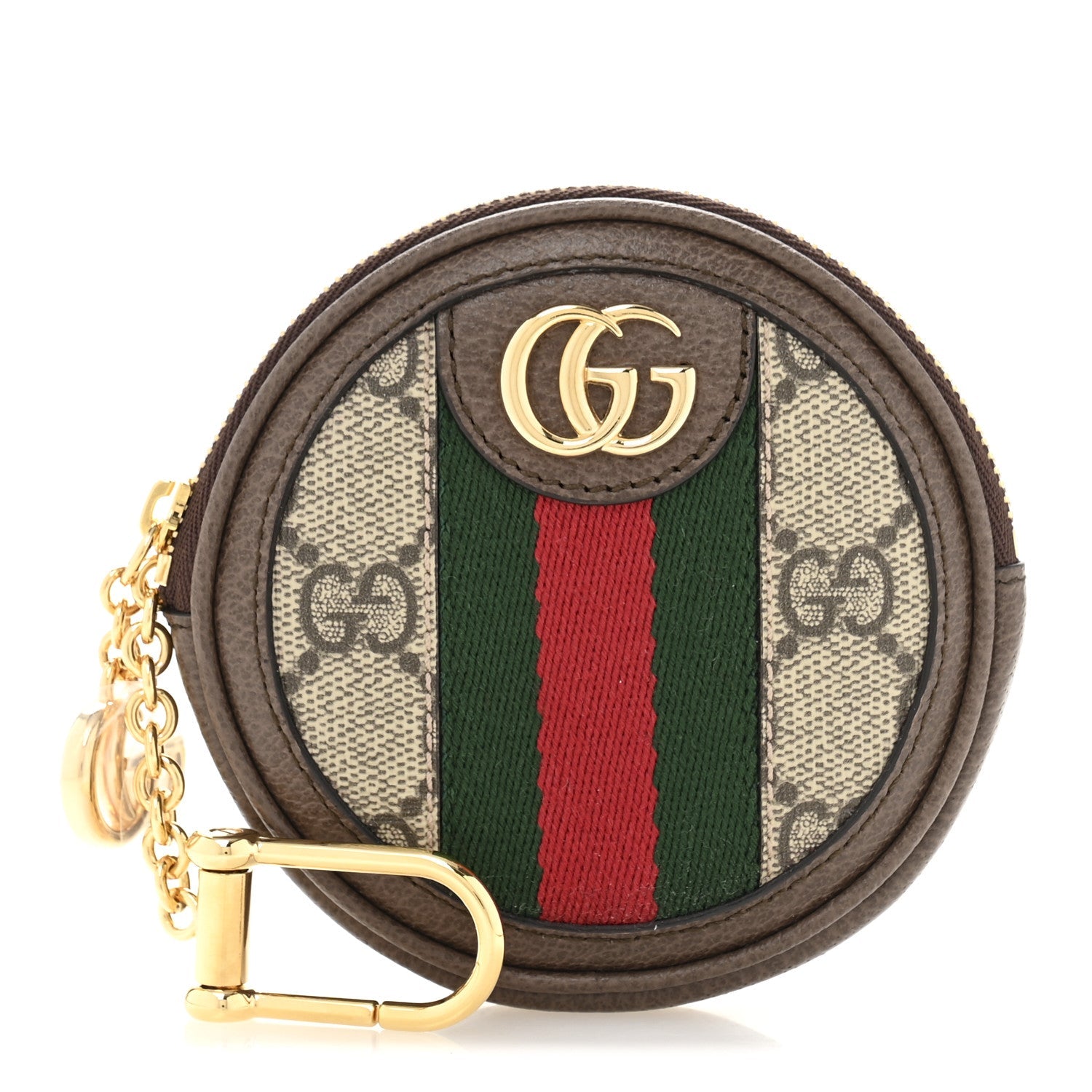 GG Supreme Monogram Web Ophidia Round Coin Purse Beige New Acero