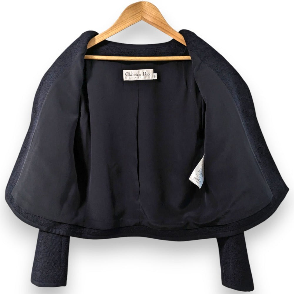 Christian Dior CD Pearl Button Setup Jacket Skirt