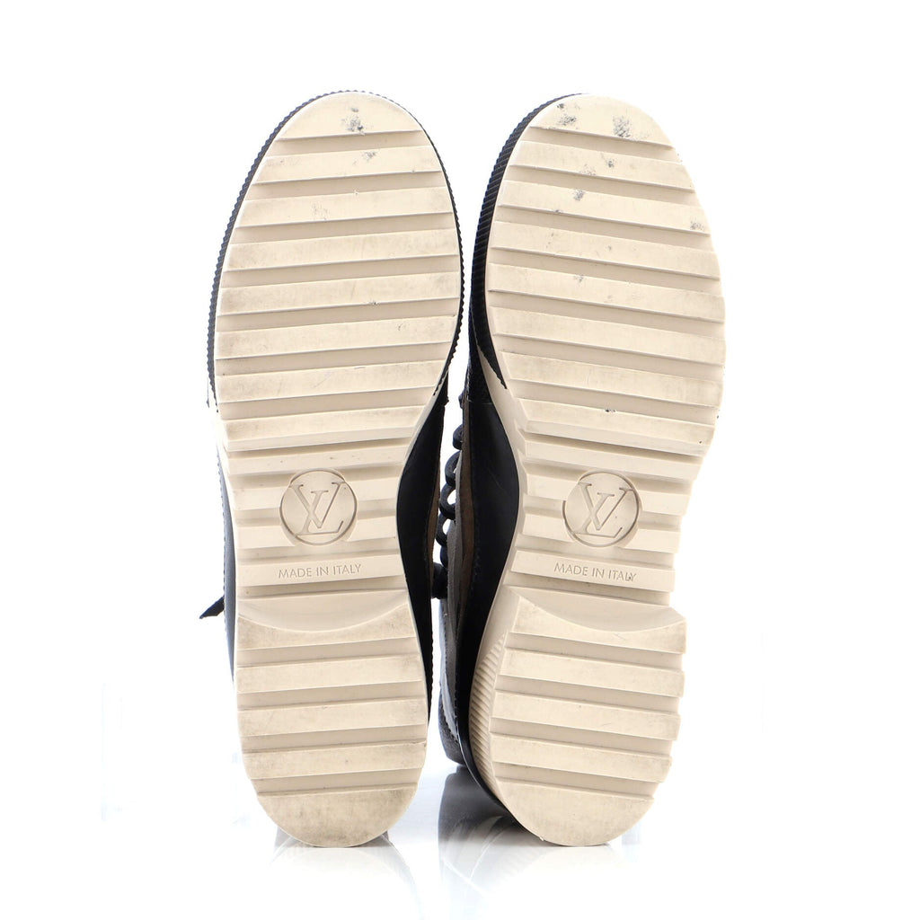 Women's Laureate Platform Desert Boots Suede with Monogram Canvas