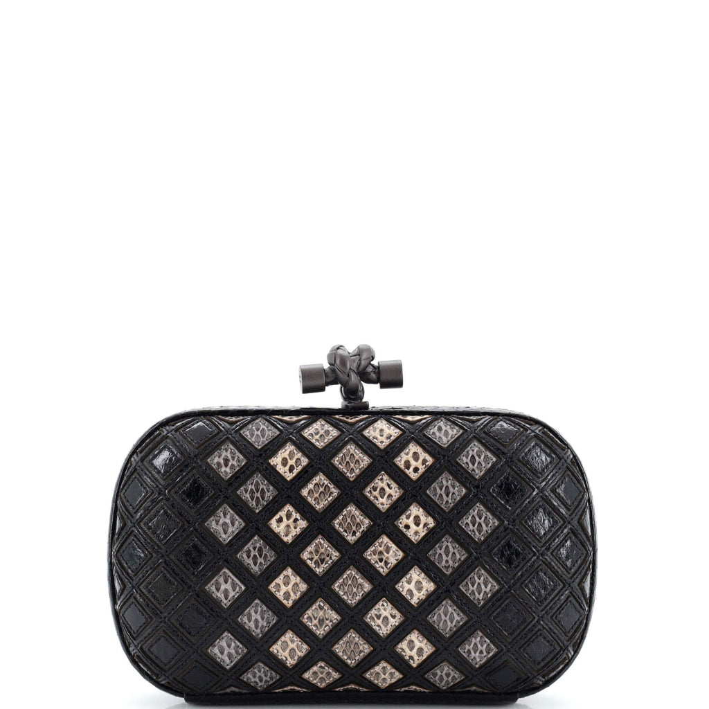Box Knot Clutch Quilted Elaphe Small