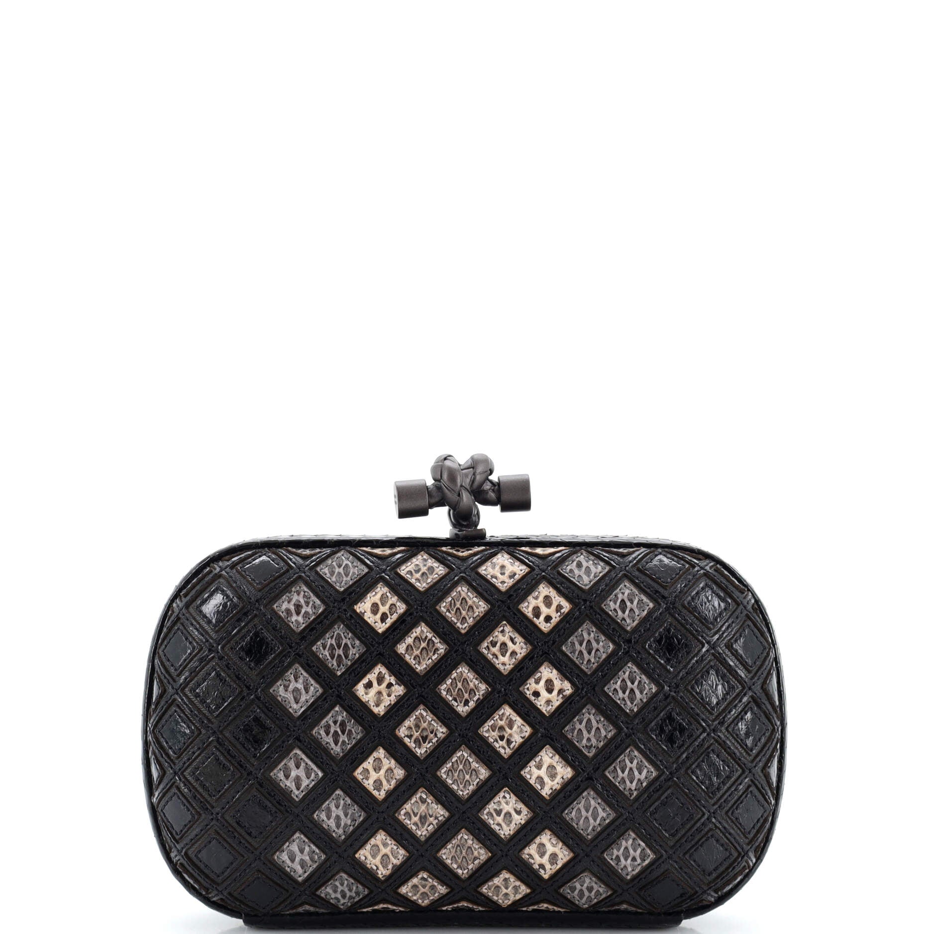 Box Knot Clutch Quilted Elaphe Small