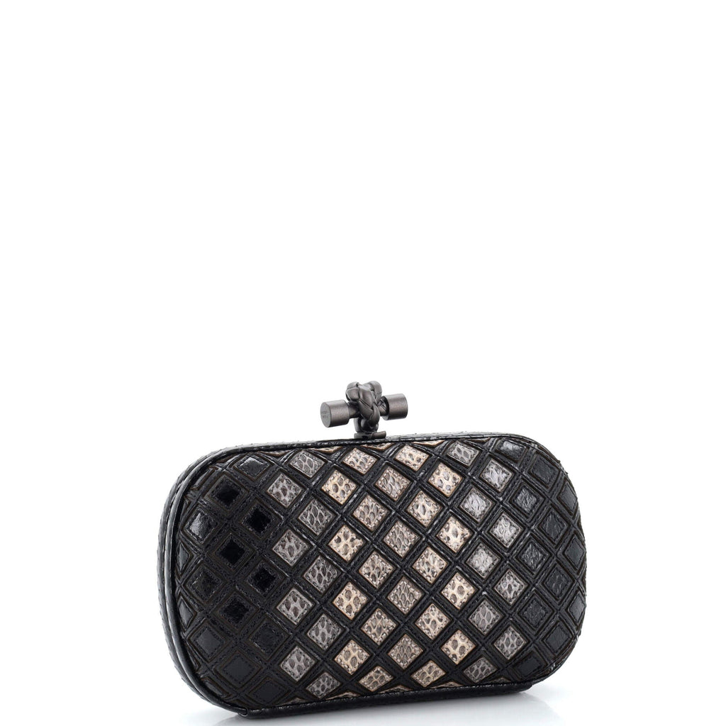 Box Knot Clutch Quilted Elaphe Small