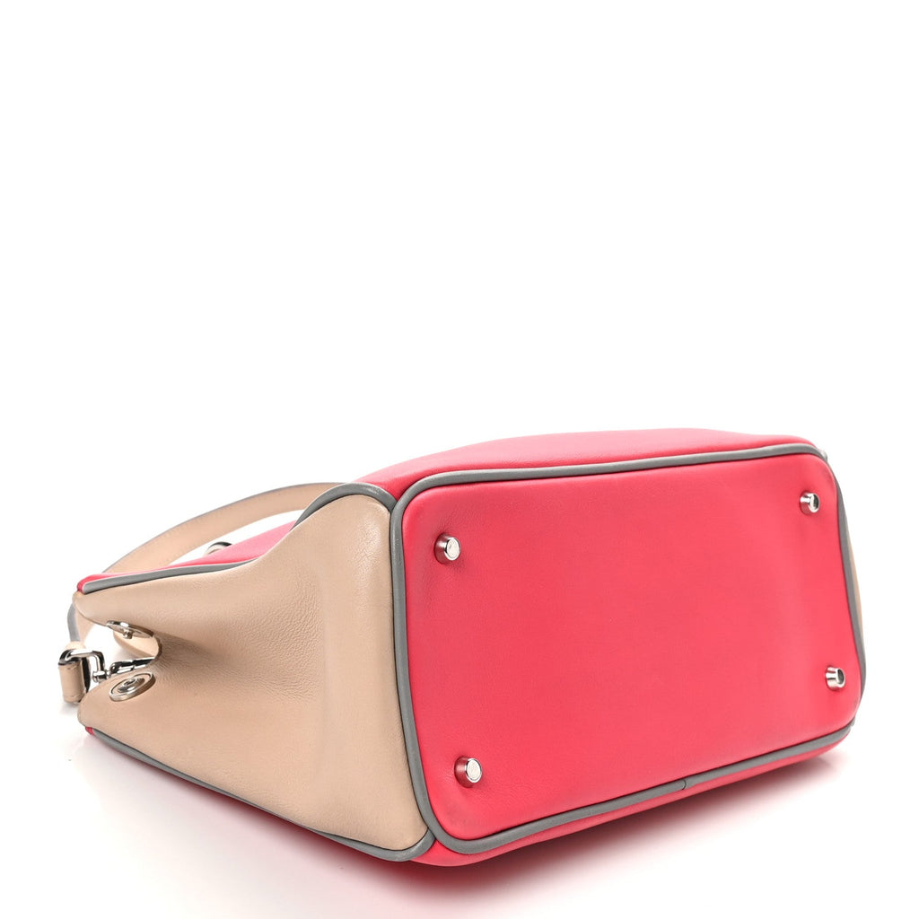 Smooth Calfskin Mini Tri-Color Diorissimo Tote Pink Grey Beige