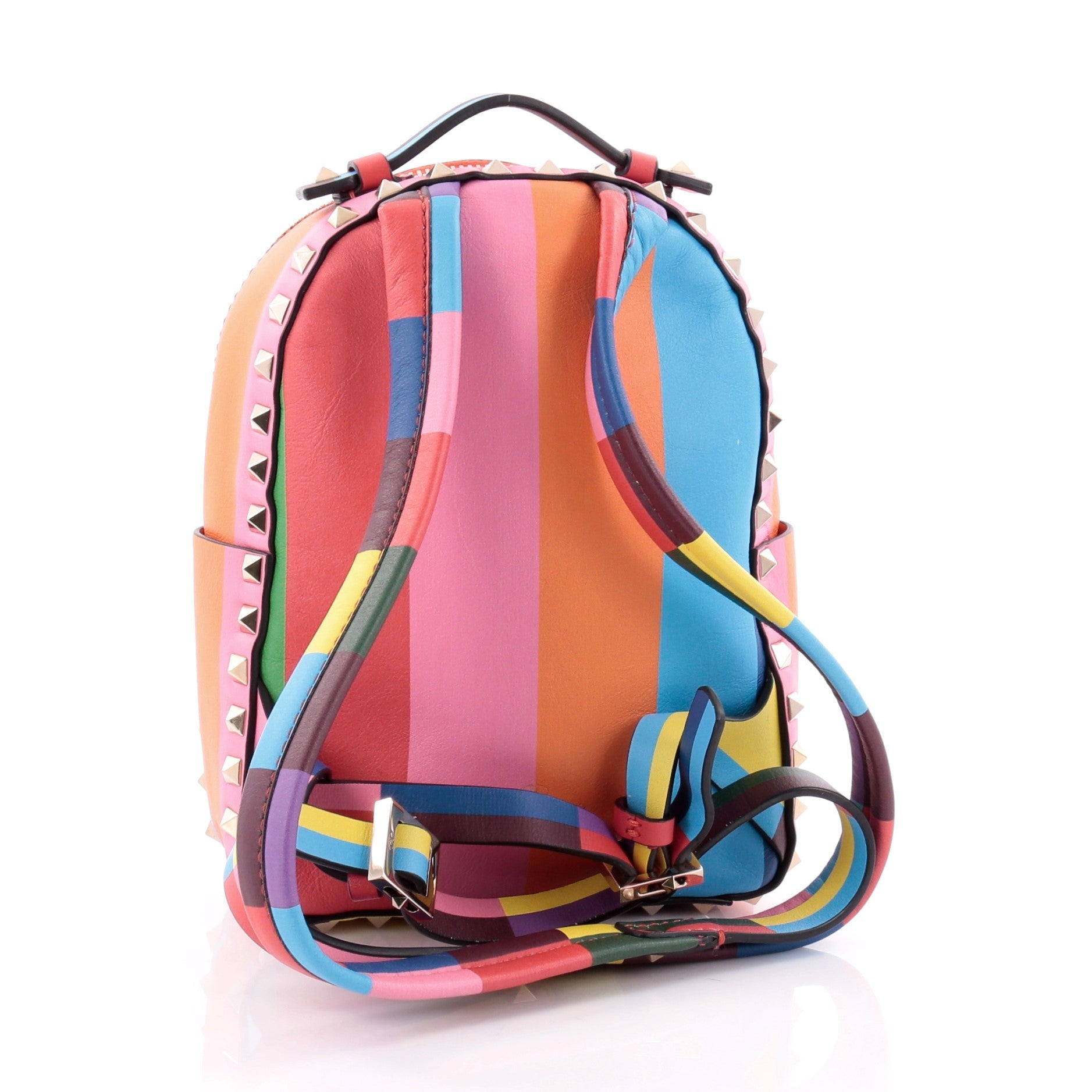 1973 Rockstud Backpack Striped Leather Mini