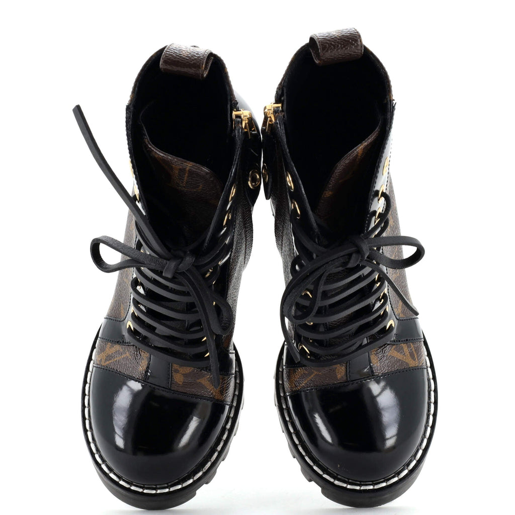 Women's Star Trail Ankle Boots Monogram Canvas with Patent