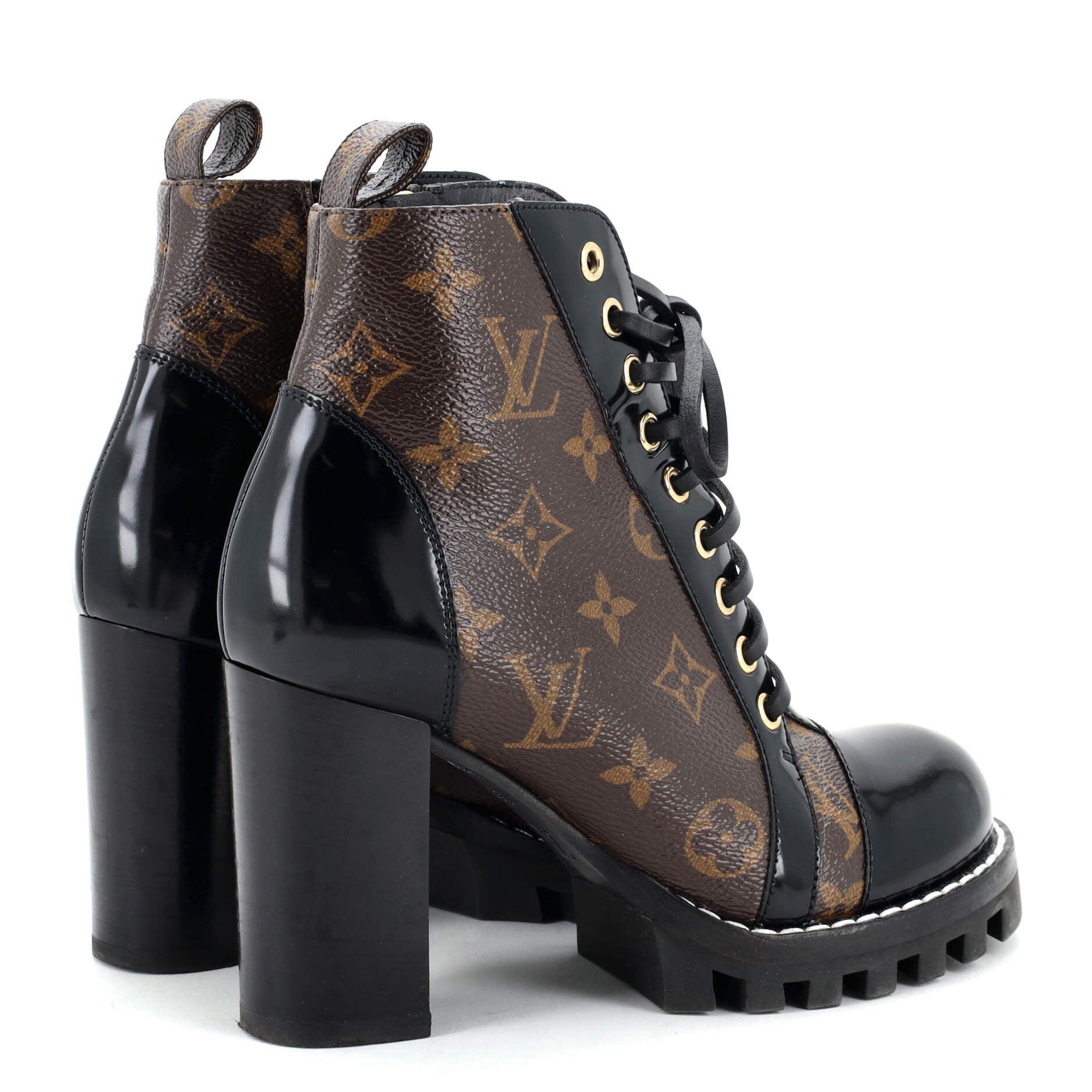Women's Star Trail Ankle Boots Monogram Canvas with Patent
