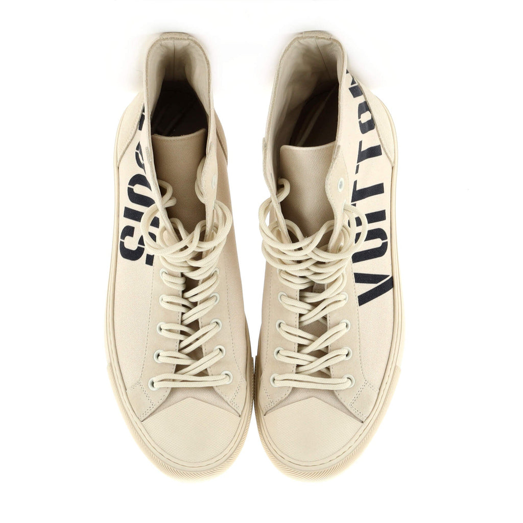 Women's Tattoo High-Top Sneakers Logo Canvas and Suede